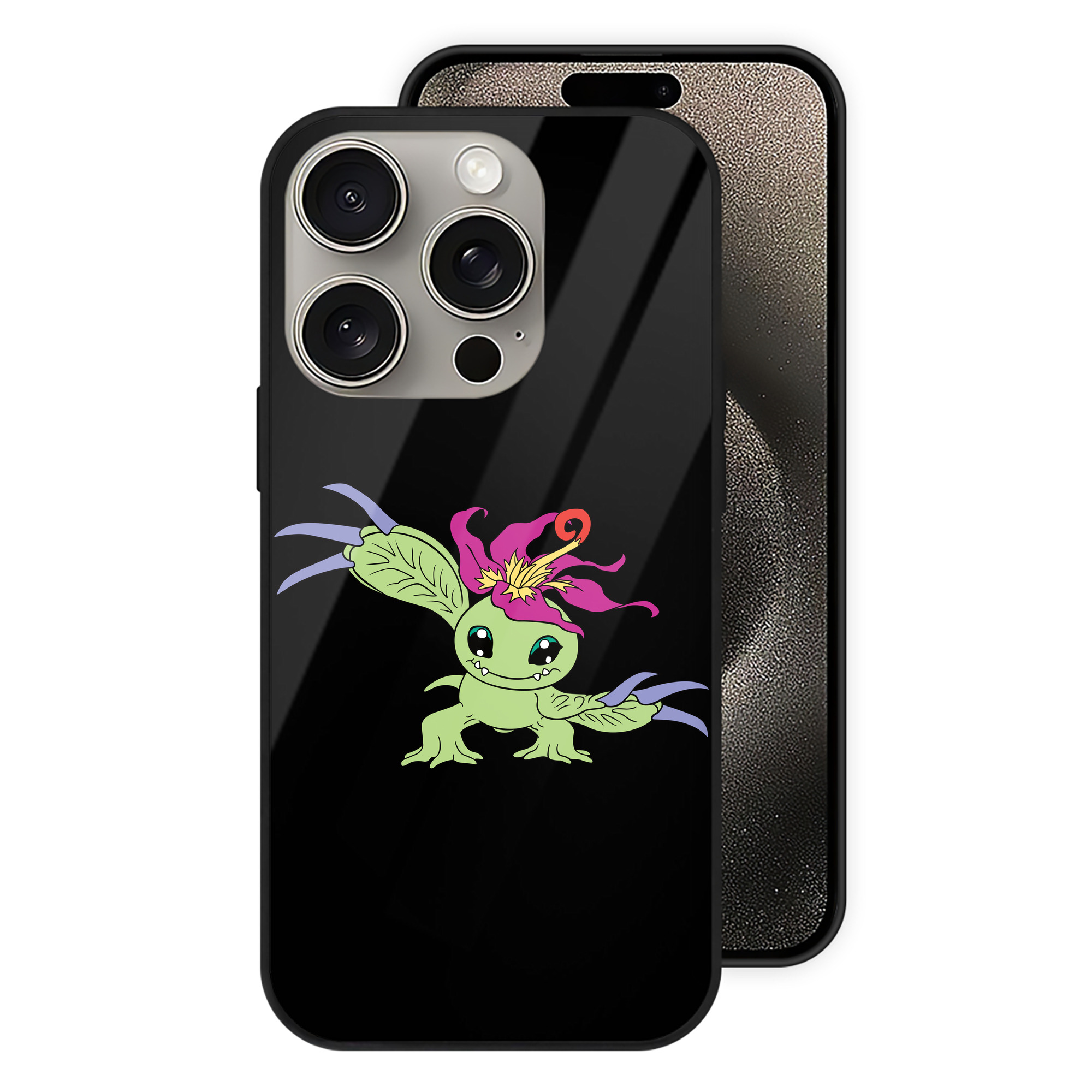 （画像用） Digimon デジタルモンスター/デジモン 【iPhone15Pro対応】スマホケース 耐衝撃＆黄変防止 背面ガラス