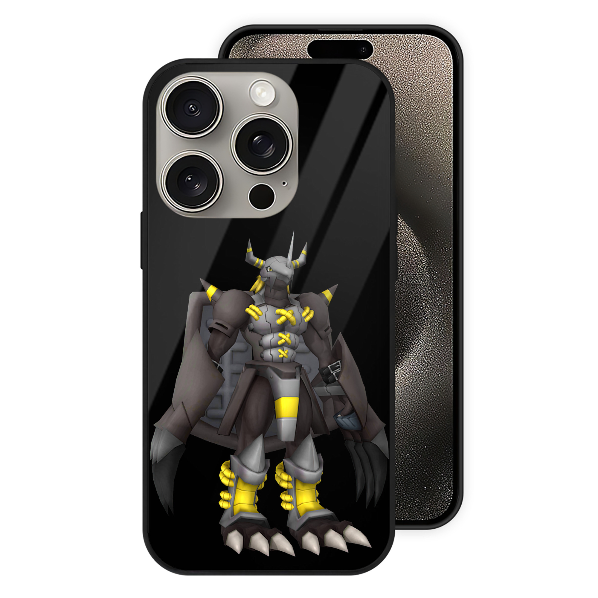 （画像用） Digimon デジタルモンスター/デジモン 【iPhone15Pro対応】スマホケース 耐衝撃＆黄変防止 背面ガラス