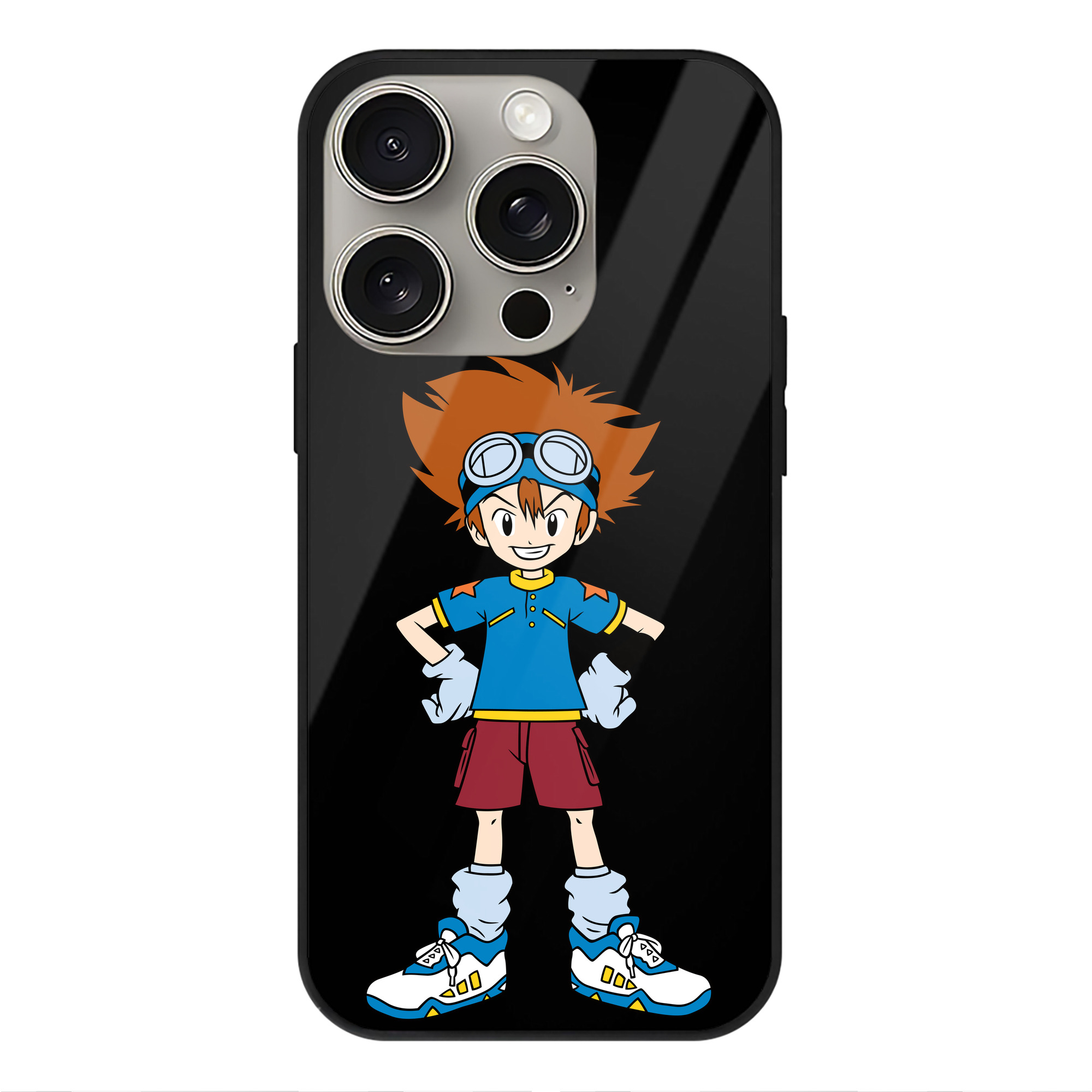 （画像用） Digimon デジタルモンスター/デジモン 【iPhone15Pro対応】スマホケース 耐衝撃＆黄変防止 背面ガラス