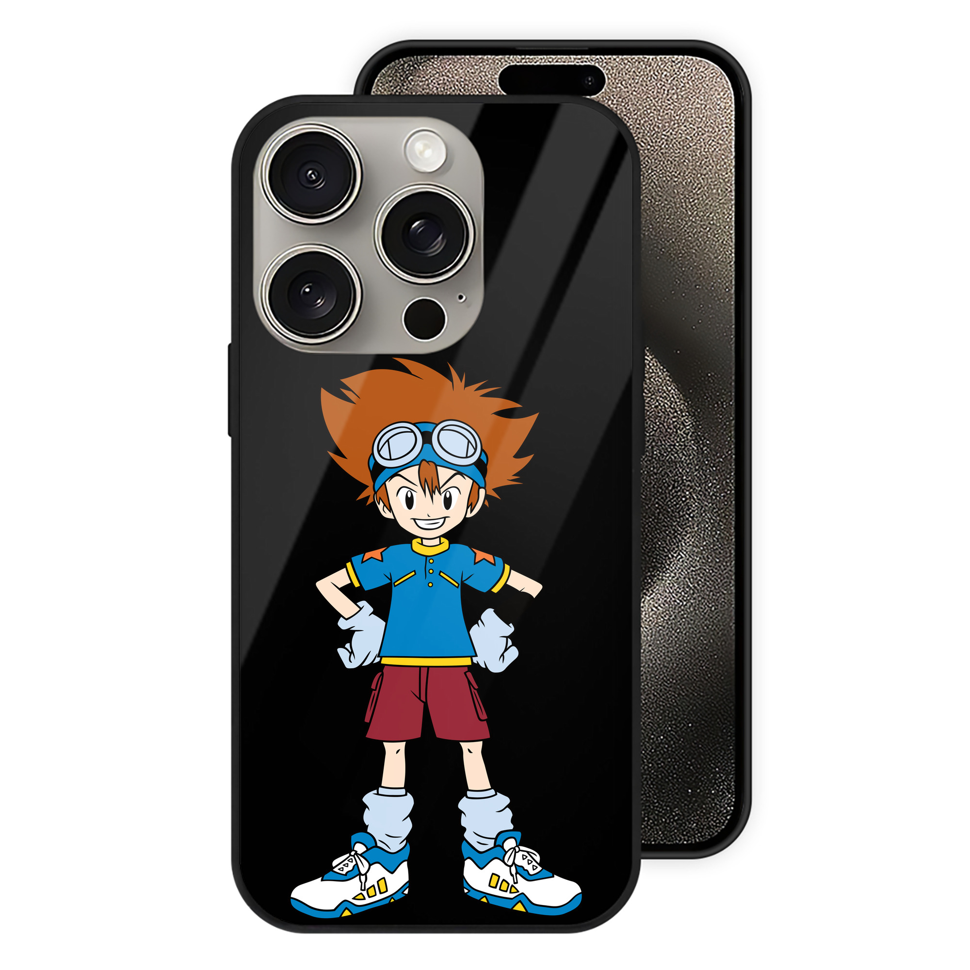 （画像用） Digimon デジタルモンスター/デジモン 【iPhone15Pro対応】スマホケース 耐衝撃＆黄変防止 背面ガラス