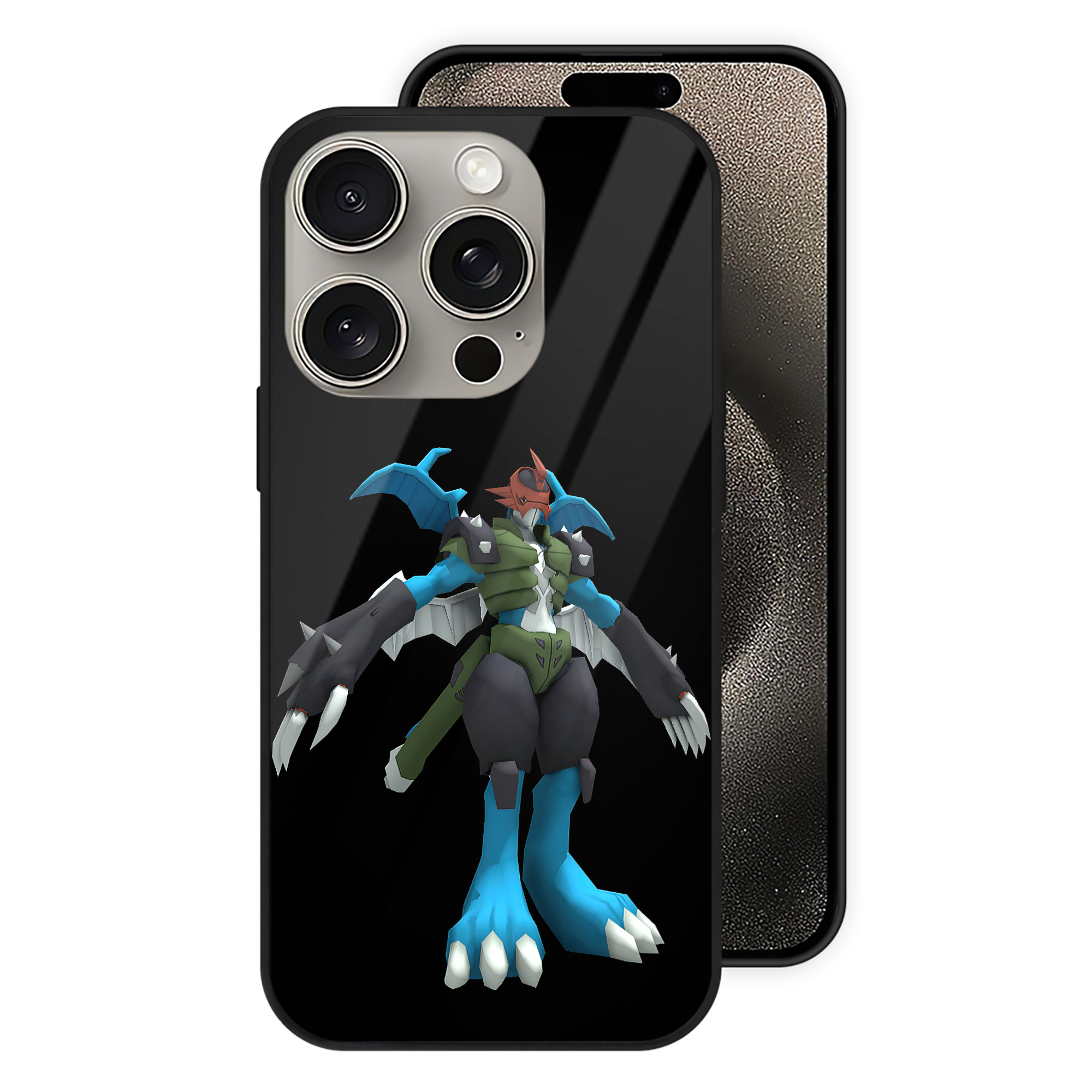 （画像用） Digimon デジタルモンスター/デジモン 【iPhone15Pro対応】スマホケース 耐衝撃＆黄変防止 背面ガラス