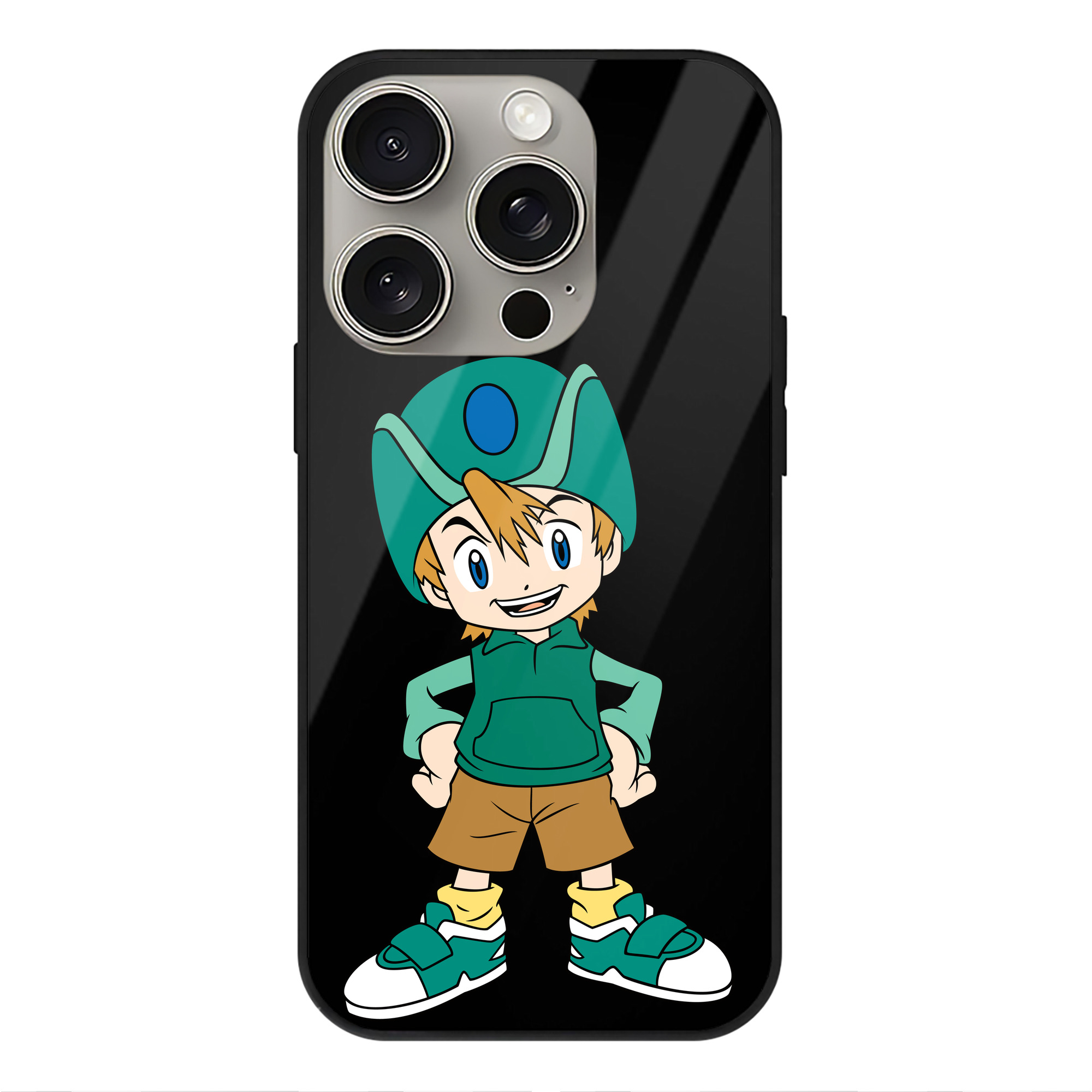 （画像用） Digimon デジタルモンスター/デジモン 【iPhone15Pro対応】スマホケース 耐衝撃＆黄変防止 背面ガラス