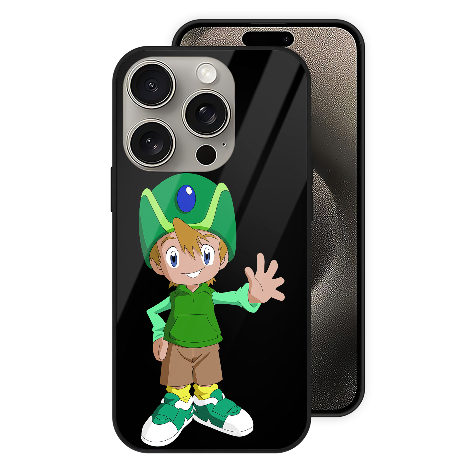 （画像用） Digimon デジタルモンスター/デジモン 【iPhone15Pro対応】スマホケース 耐衝撃＆黄変防止 背面ガラス
