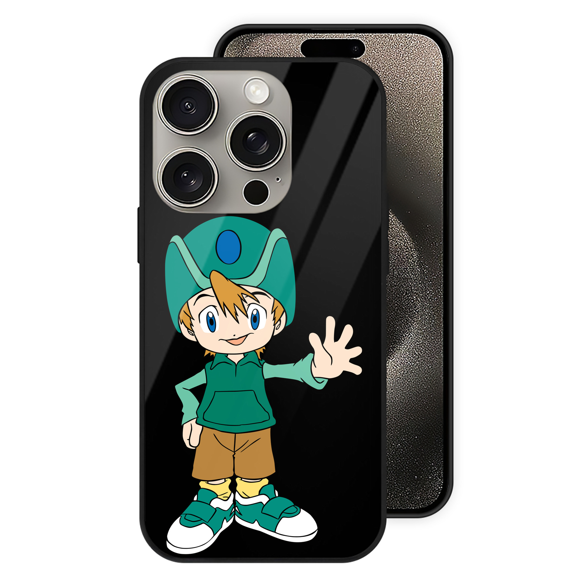 （画像用） Digimon デジタルモンスター/デジモン 【iPhone15Pro対応】スマホケース 耐衝撃＆黄変防止 背面ガラス