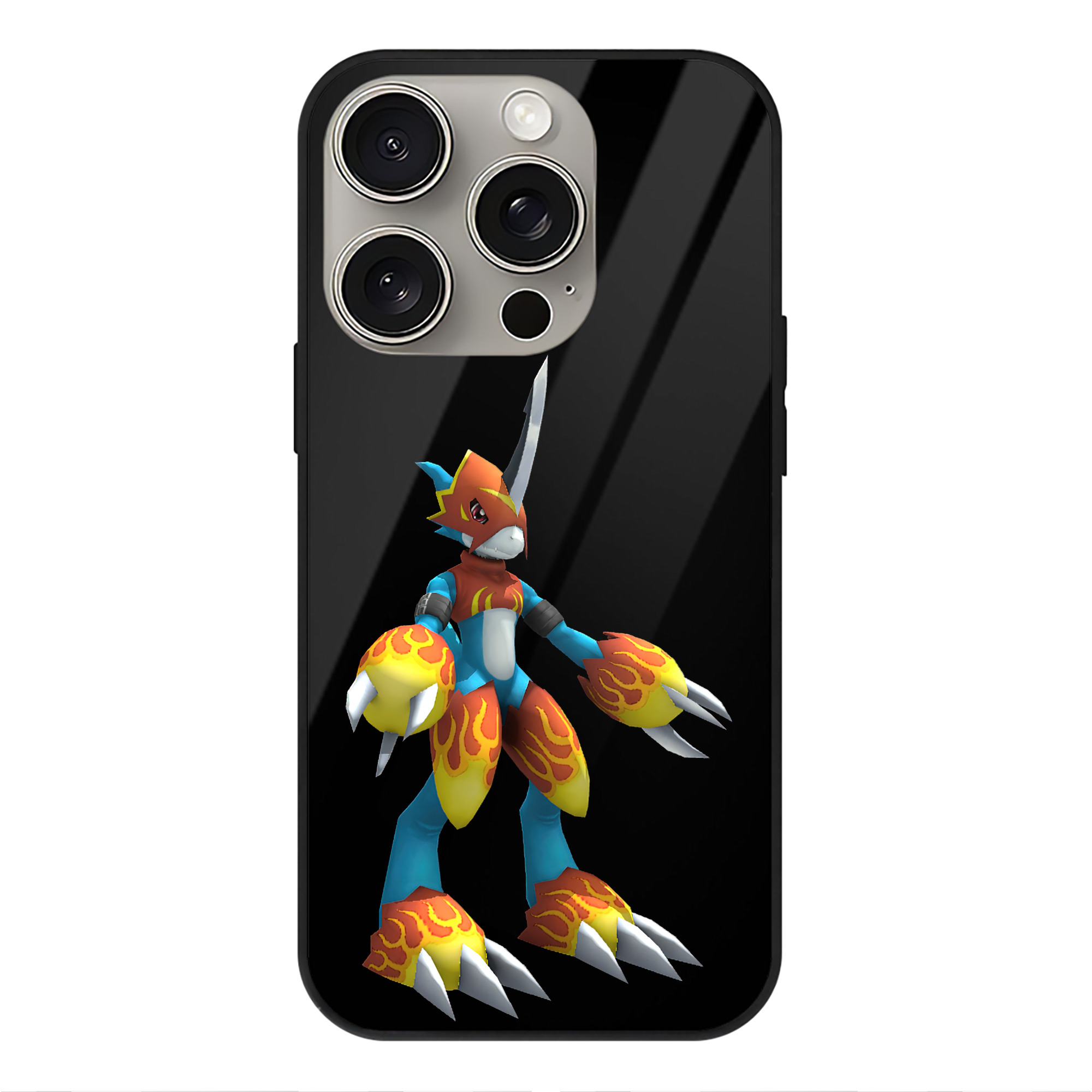 （画像用） Digimon デジタルモンスター/デジモン 【iPhone15Pro対応】スマホケース 耐衝撃＆黄変防止 背面ガラス