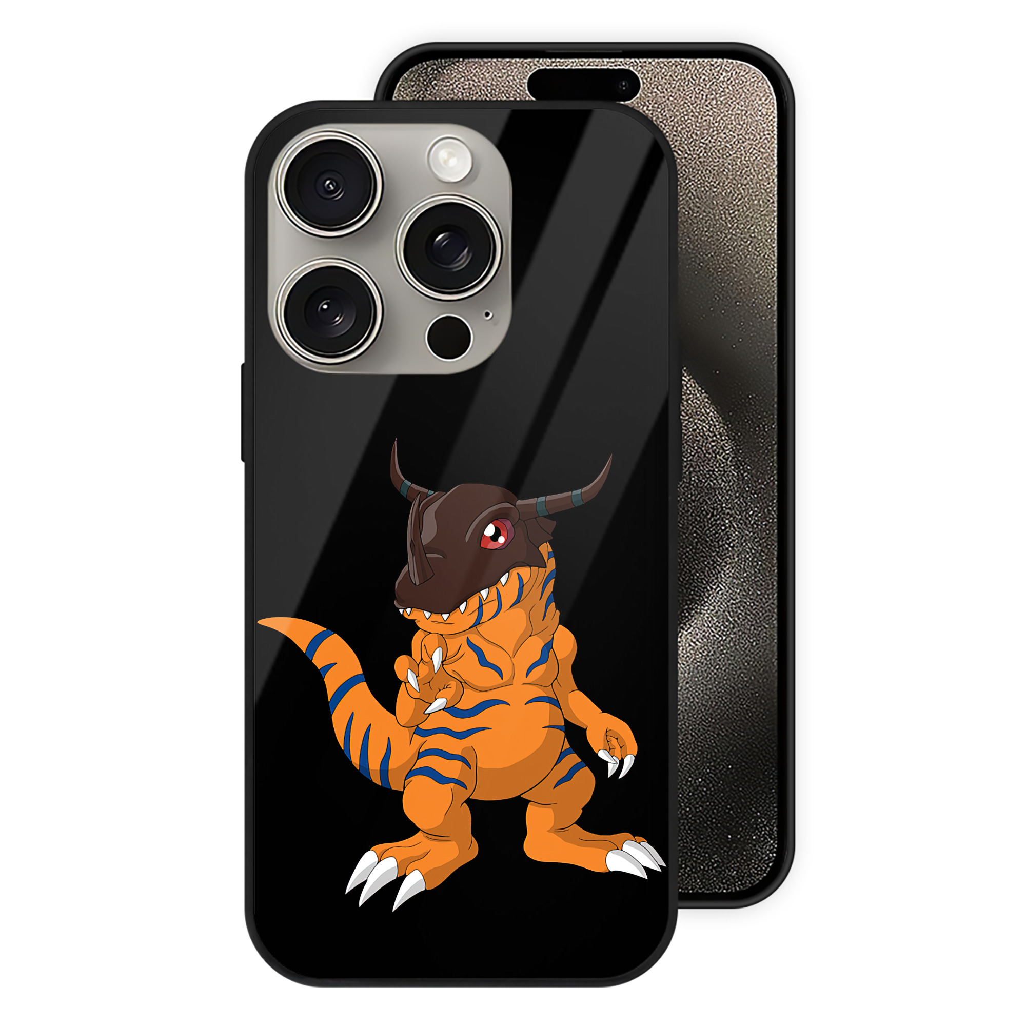 （画像用） Digimon デジタルモンスター/デジモン 【iPhone15Pro対応】スマホケース 耐衝撃＆黄変防止 背面ガラス