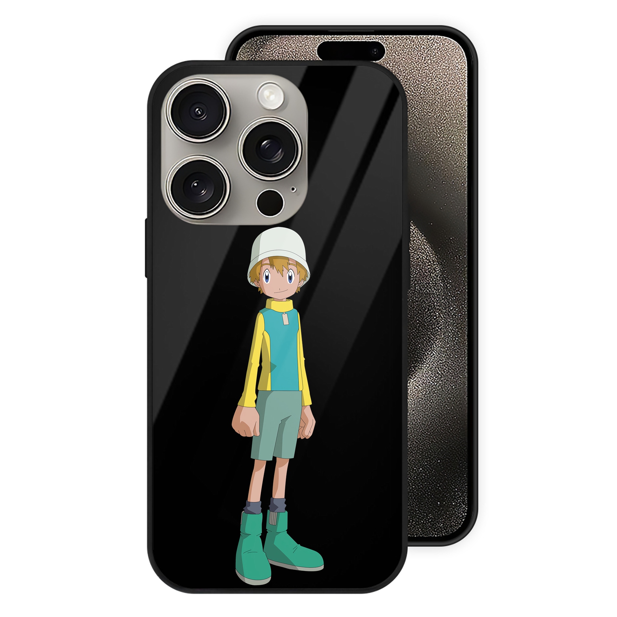 （画像用） Digimon デジタルモンスター/デジモン 【iPhone15Pro対応】スマホケース 耐衝撃＆黄変防止 背面ガラス