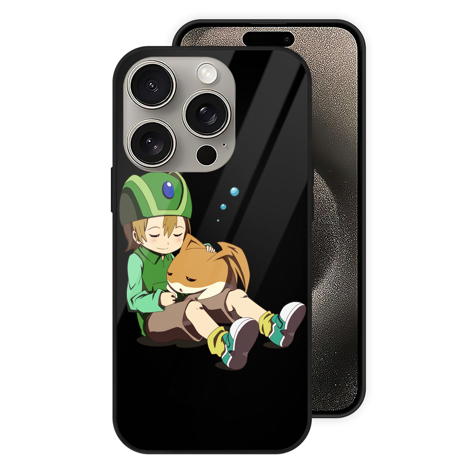 （画像用） Digimon デジタルモンスター/デジモン 【iPhone15Pro対応】スマホケース 耐衝撃＆黄変防止 背面ガラス