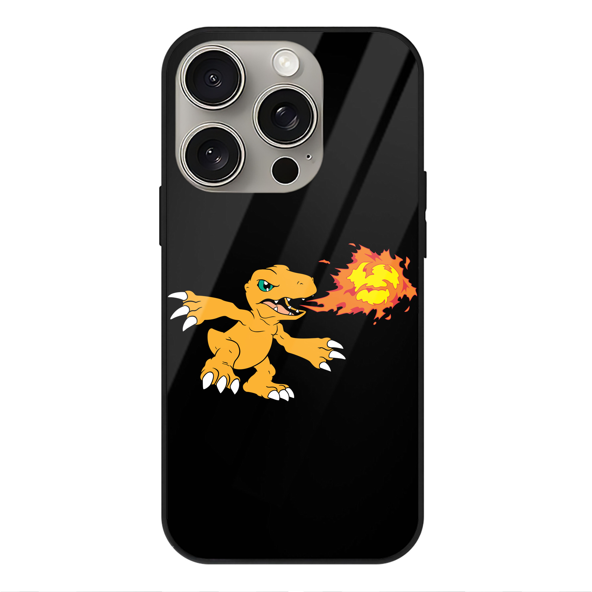 （画像用） Digimon デジタルモンスター/デジモン 【iPhone15Pro対応】スマホケース 耐衝撃＆黄変防止 背面ガラス
