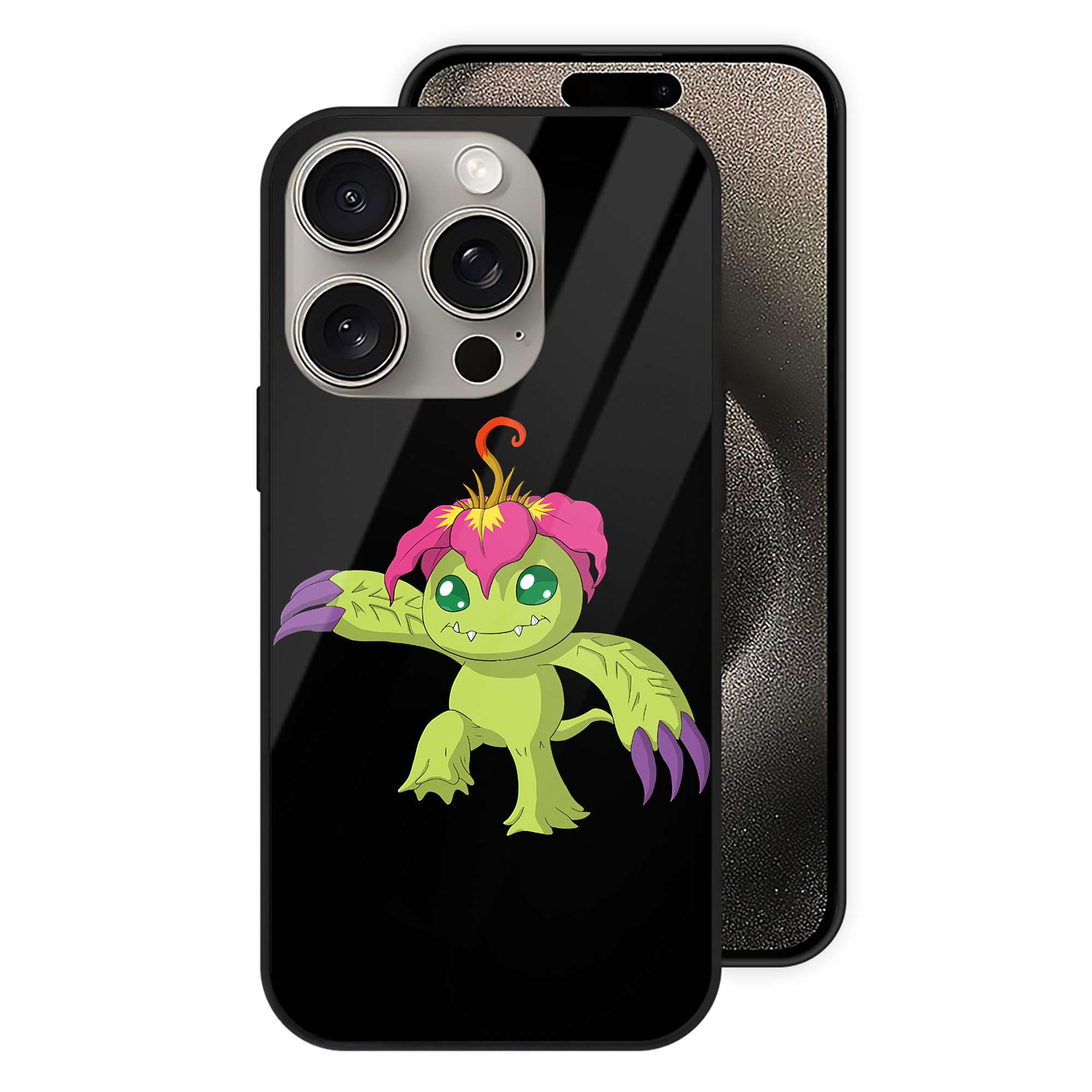 （画像用） Digimon デジタルモンスター/デジモン 【iPhone15Pro対応】スマホケース 耐衝撃＆黄変防止 背面ガラス