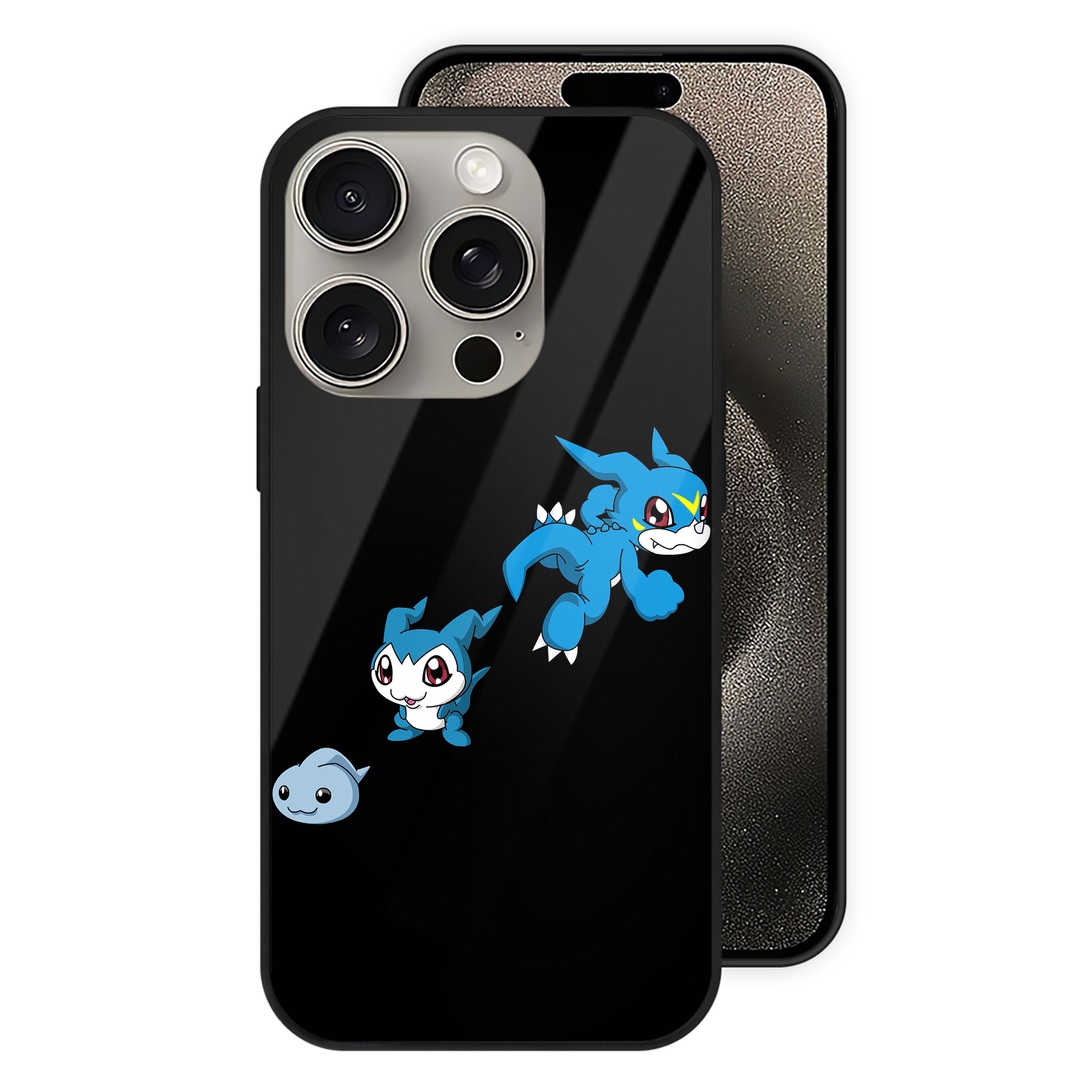 （画像用） Digimon デジタルモンスター/デジモン 【iPhone15Pro対応】スマホケース 耐衝撃＆黄変防止 背面ガラス