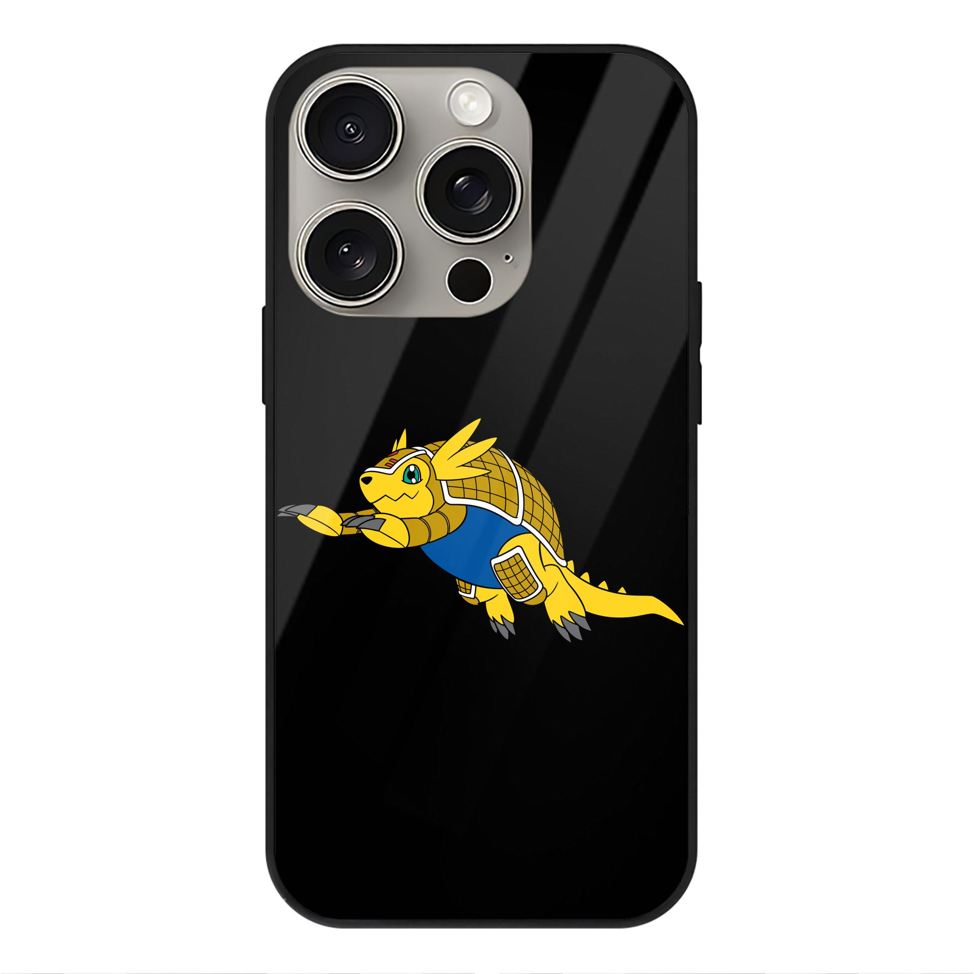 （画像用） Digimon デジタルモンスター/デジモン 【iPhone15Pro対応】スマホケース 耐衝撃＆黄変防止 背面ガラス