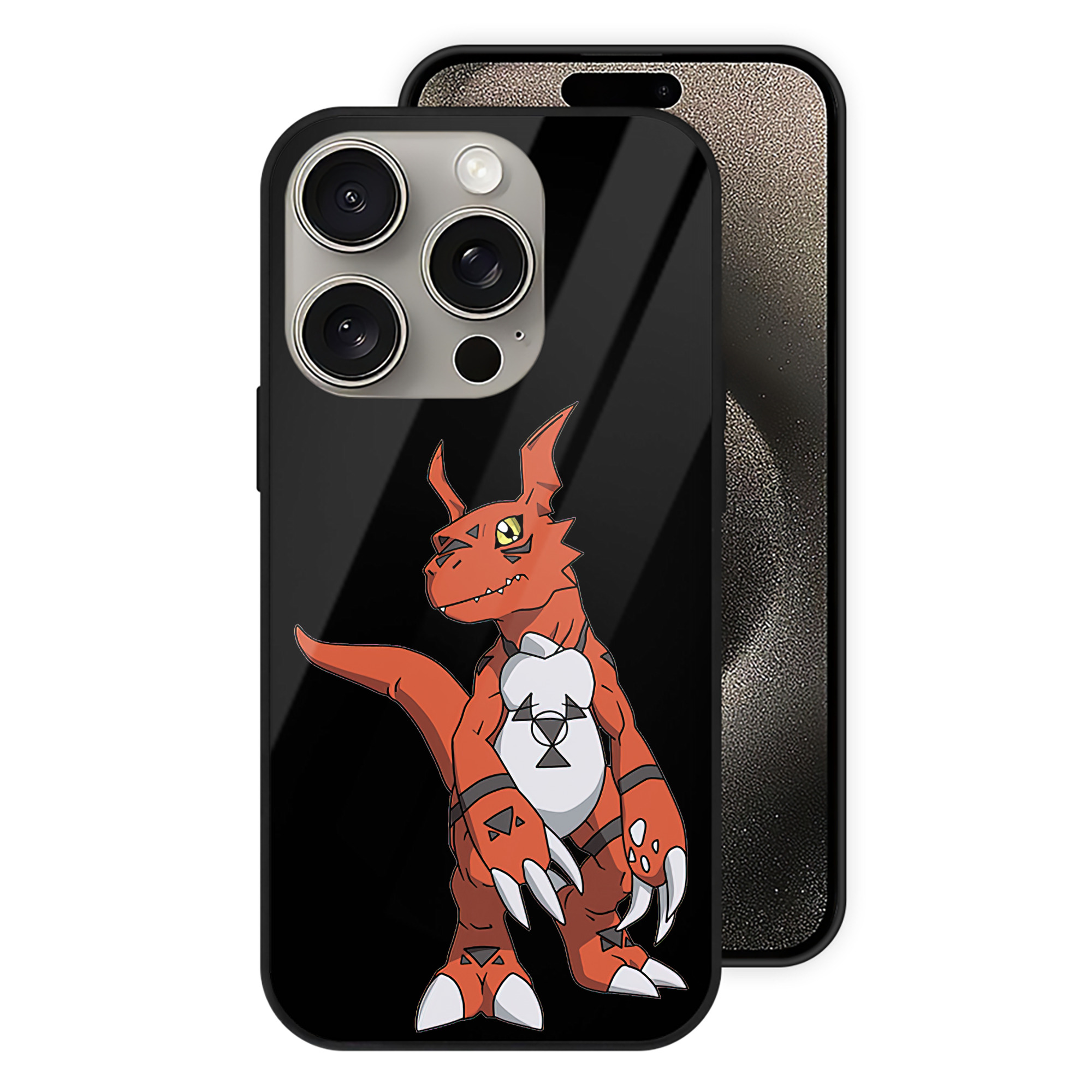 （画像用） Digimon デジタルモンスター/デジモン 【iPhone15Pro対応】スマホケース 耐衝撃＆黄変防止 背面ガラス