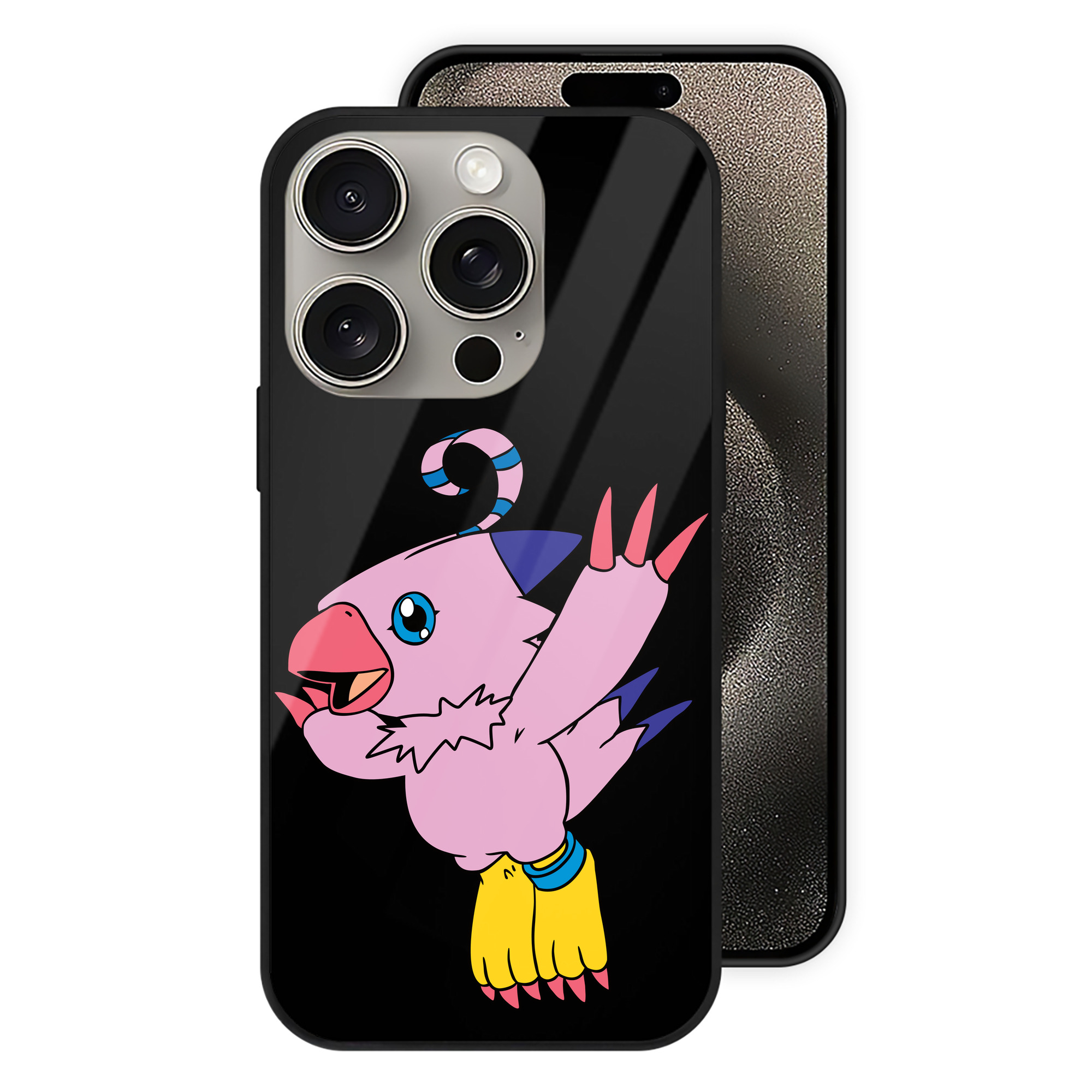 （画像用） Digimon デジタルモンスター/デジモン 【iPhone15Pro対応】スマホケース 耐衝撃＆黄変防止 背面ガラス
