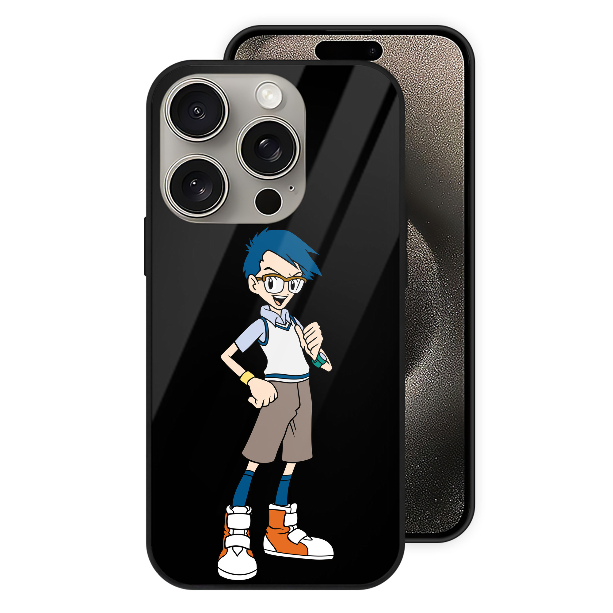 （画像用） Digimon デジタルモンスター/デジモン 【iPhone15Pro対応】スマホケース 耐衝撃＆黄変防止 背面ガラス