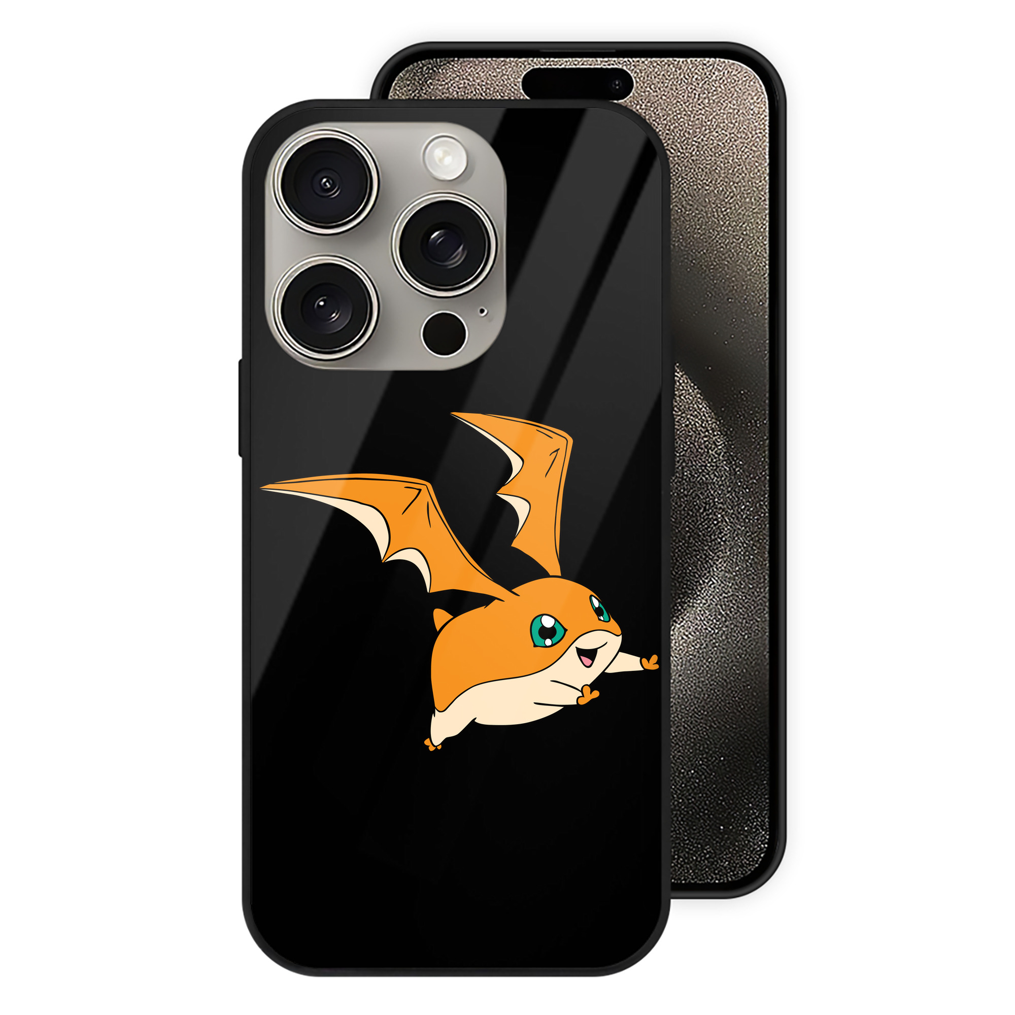 （画像用） Digimon デジタルモンスター/デジモン 【iPhone15Pro対応】スマホケース 耐衝撃＆黄変防止 背面ガラス