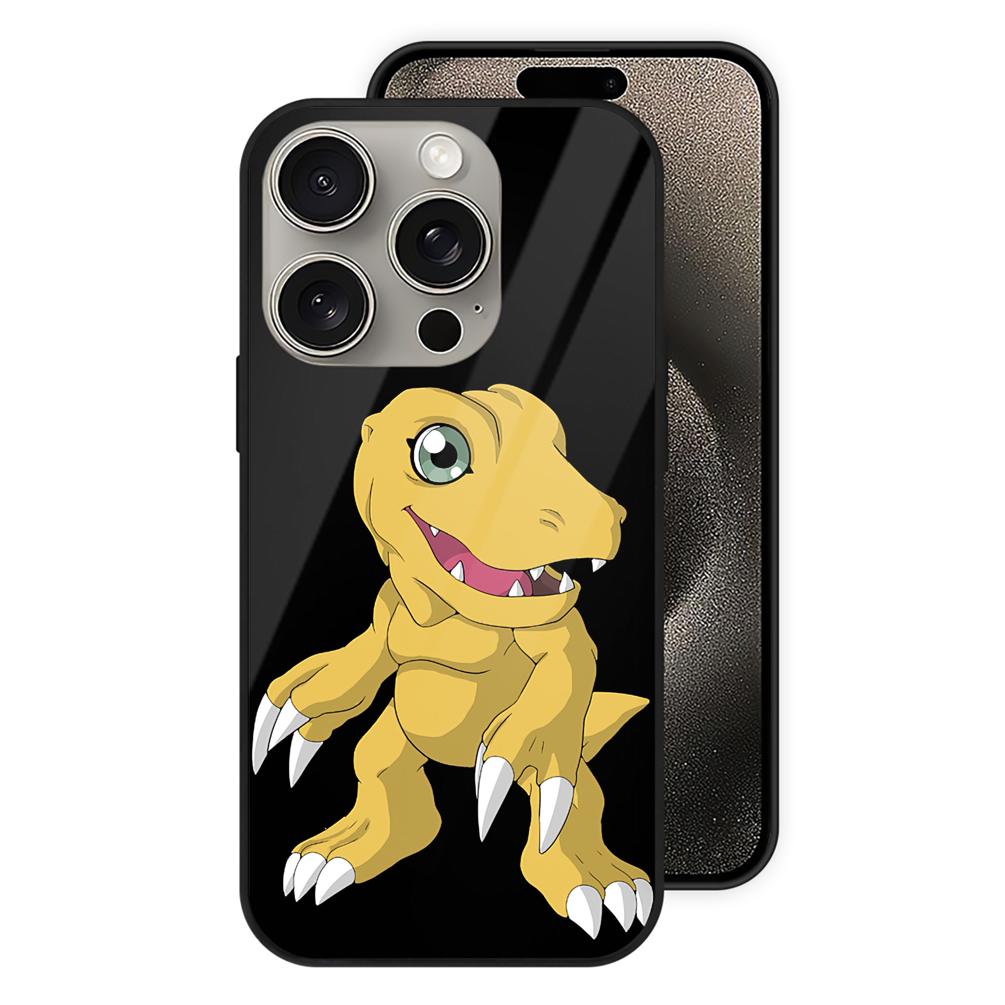 （画像用） Digimon デジタルモンスター/デジモン 【iPhone15Pro対応】スマホケース 耐衝撃＆黄変防止 背面ガラス