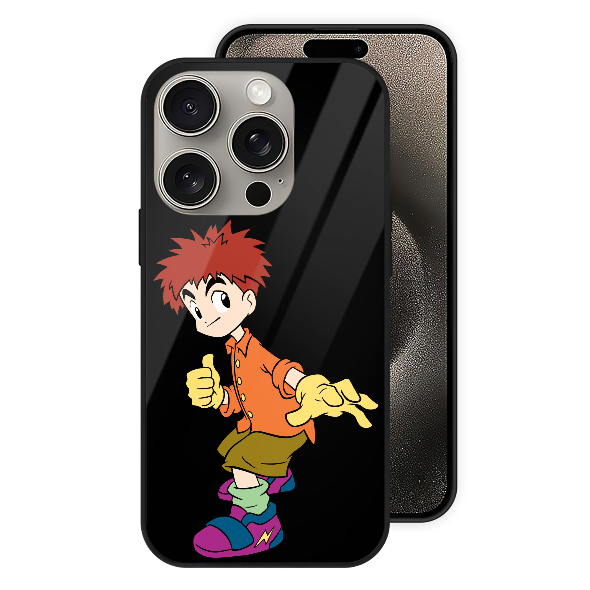（画像用） Digimon デジタルモンスター/デジモン 【iPhone15Pro対応】スマホケース 耐衝撃＆黄変防止 背面ガラス