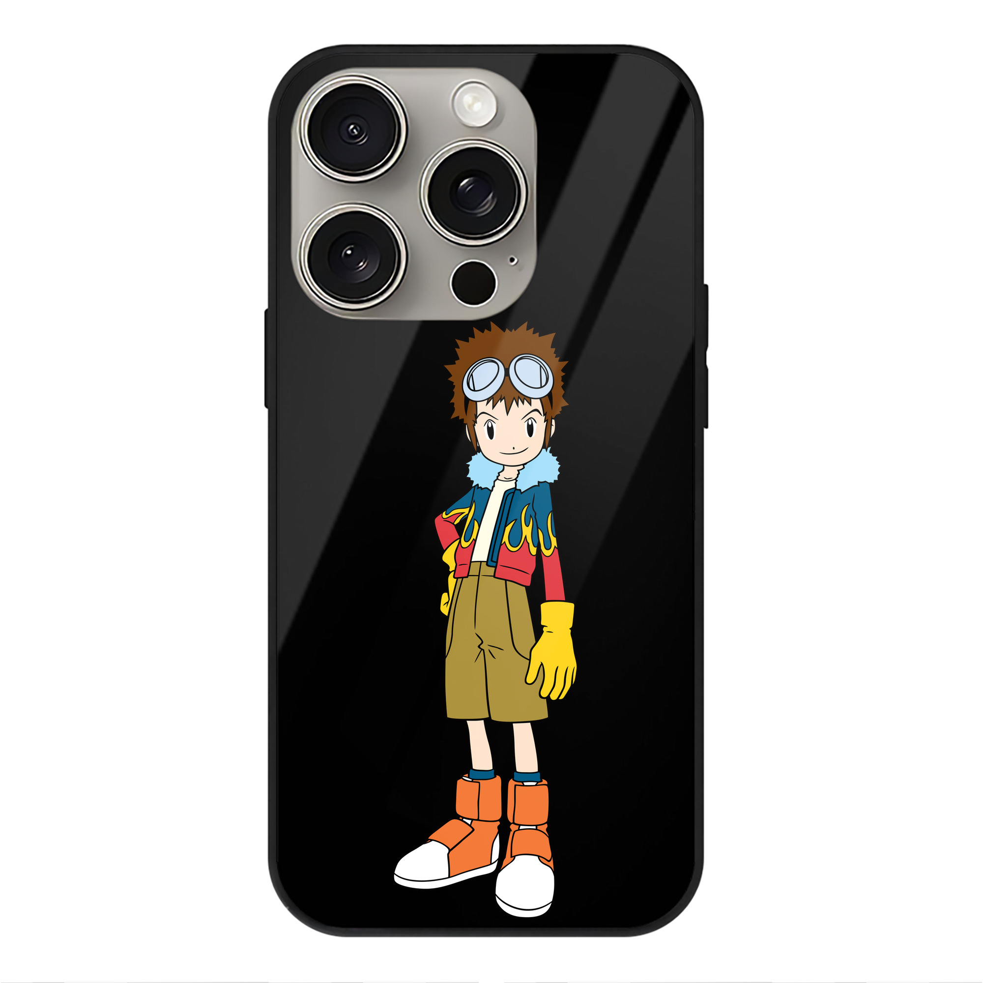 （画像用） Digimon デジタルモンスター/デジモン 【iPhone15Pro対応】スマホケース 耐衝撃＆黄変防止 背面ガラス