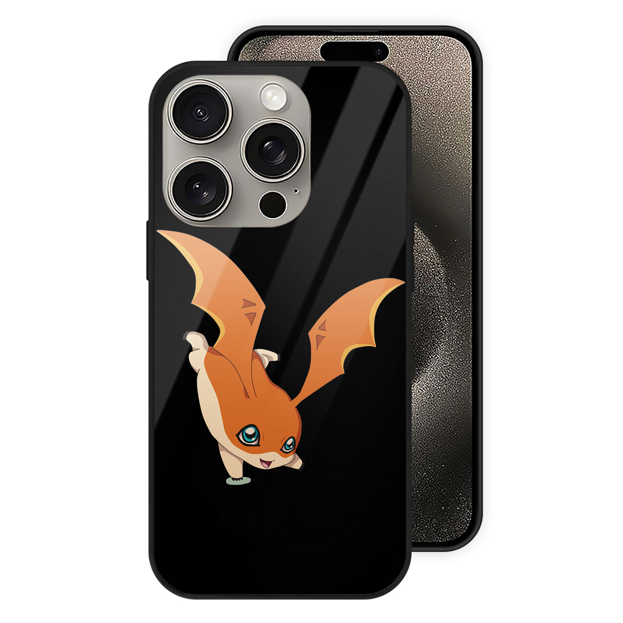 （画像用） Digimon デジタルモンスター/デジモン 【iPhone15Pro対応】スマホケース 耐衝撃＆黄変防止 背面ガラス