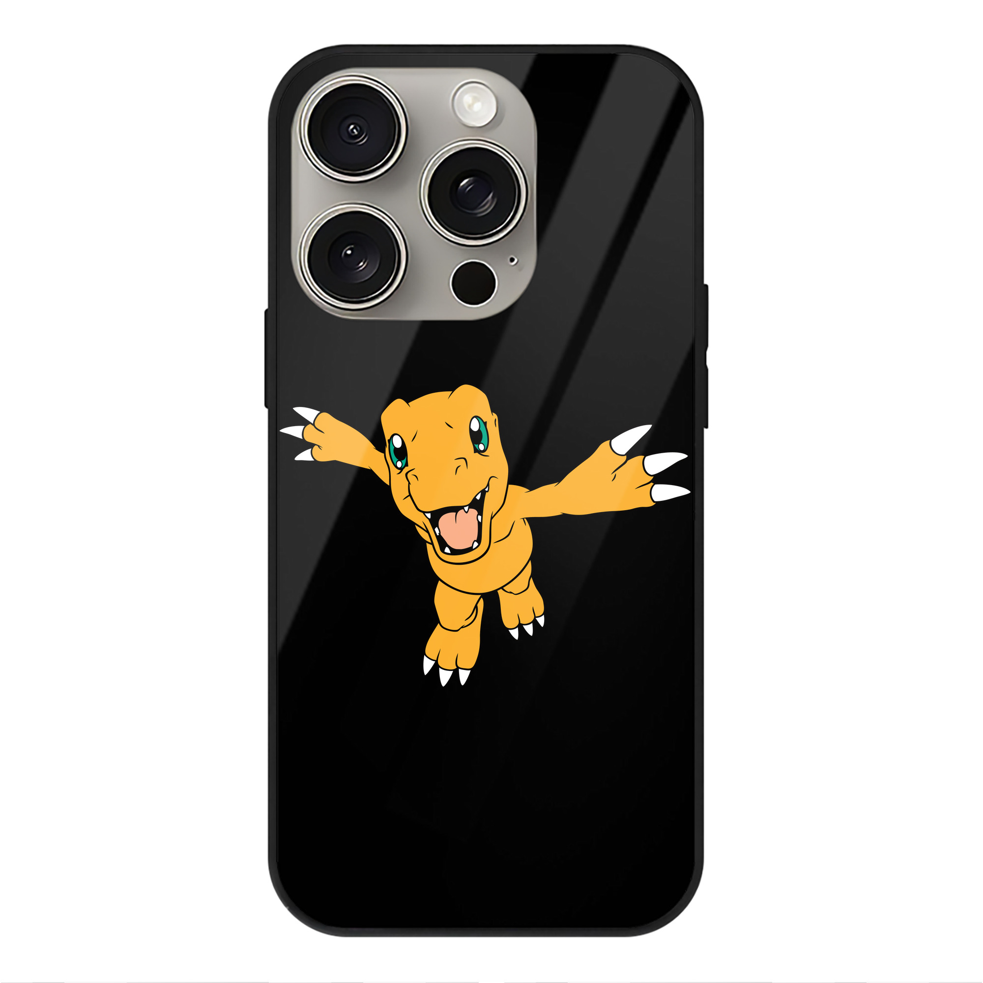 （画像用） Digimon デジタルモンスター/デジモン 【iPhone15Pro対応】スマホケース 耐衝撃＆黄変防止 背面ガラス