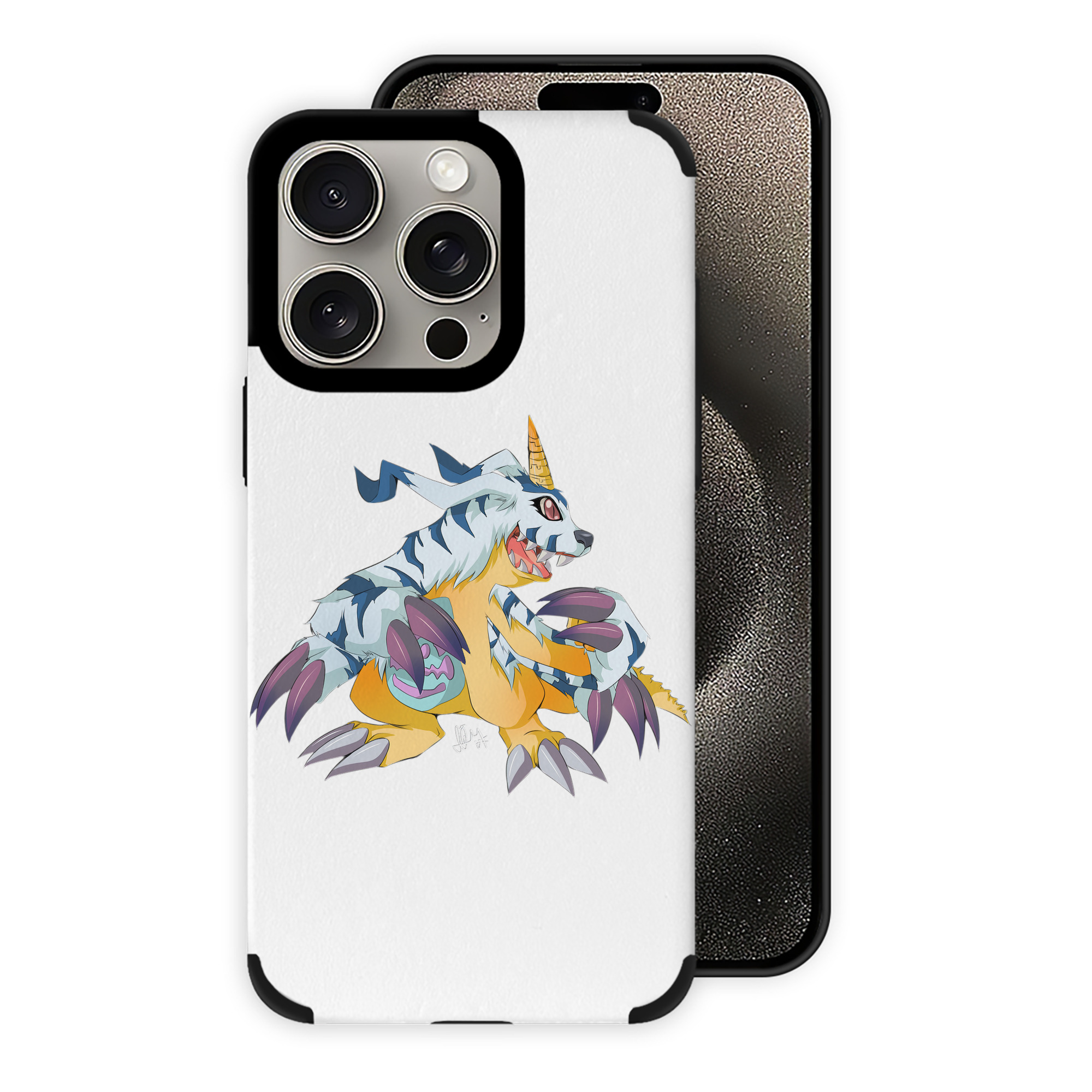 （画像用） Digimon デジタルモンスター/デジモン 【iPhone15ProMax対応】 PUレザー スマホケース 耐衝撃＆黄変防止