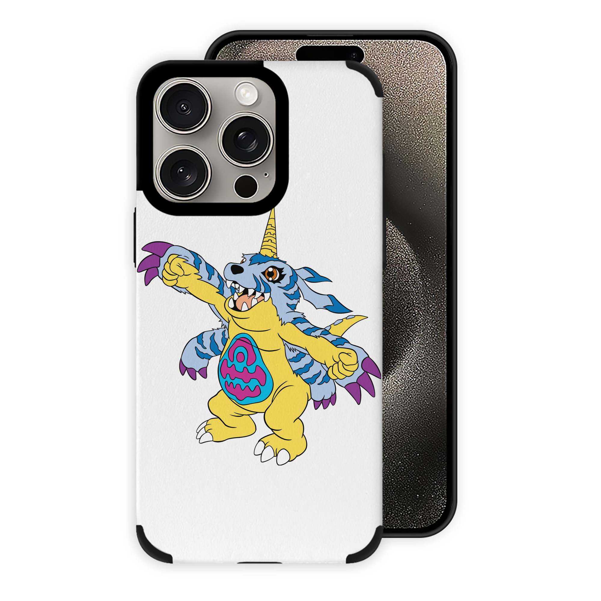 （画像用） Digimon デジタルモンスター/デジモン 【iPhone15ProMax対応】 PUレザー スマホケース 耐衝撃＆黄変防止