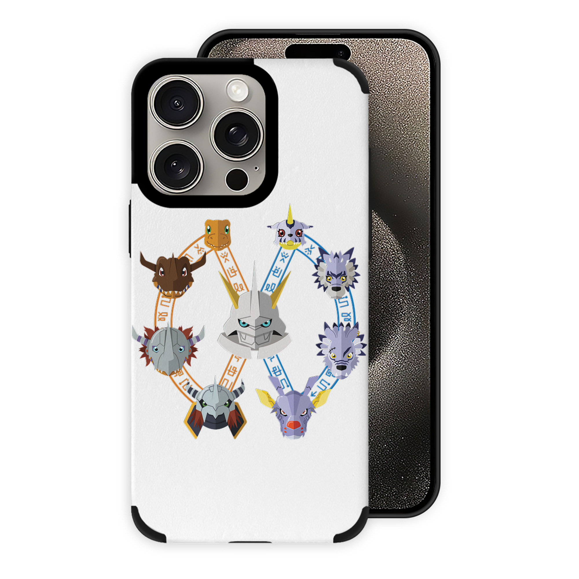 （画像用） Digimon デジタルモンスター/デジモン 【iPhone15ProMax対応】 PUレザー スマホケース 耐衝撃＆黄変防止