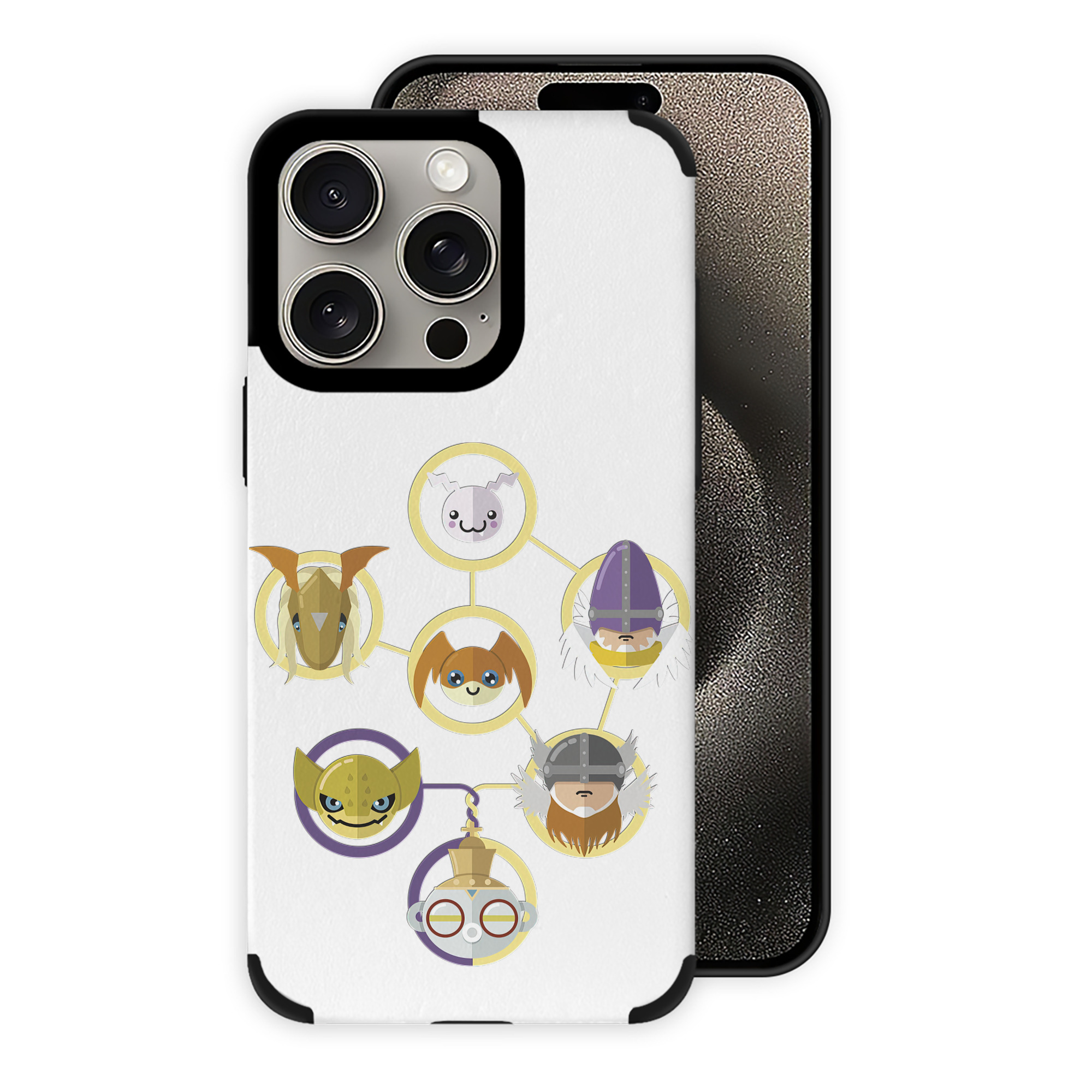 （画像用） Digimon デジタルモンスター/デジモン 【iPhone15ProMax対応】 PUレザー スマホケース 耐衝撃＆黄変防止