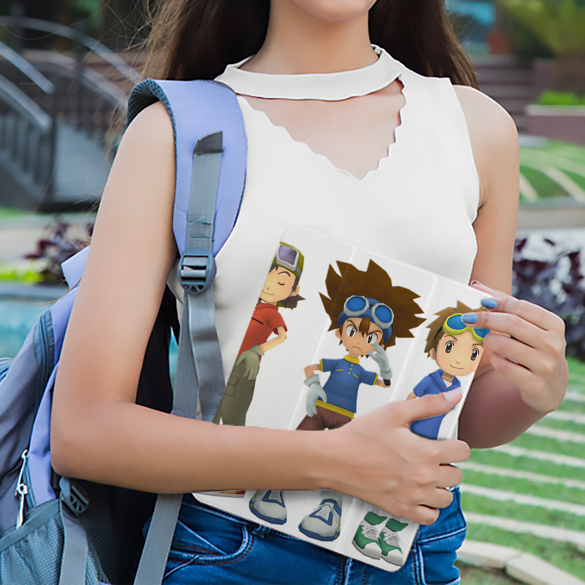Digimon デジタルモンスター/デジモン IPad ケース ペン収納付き 三つ折りスタンド PUレザー×シリコン 対応機種9.5/10.5/10.9インチ