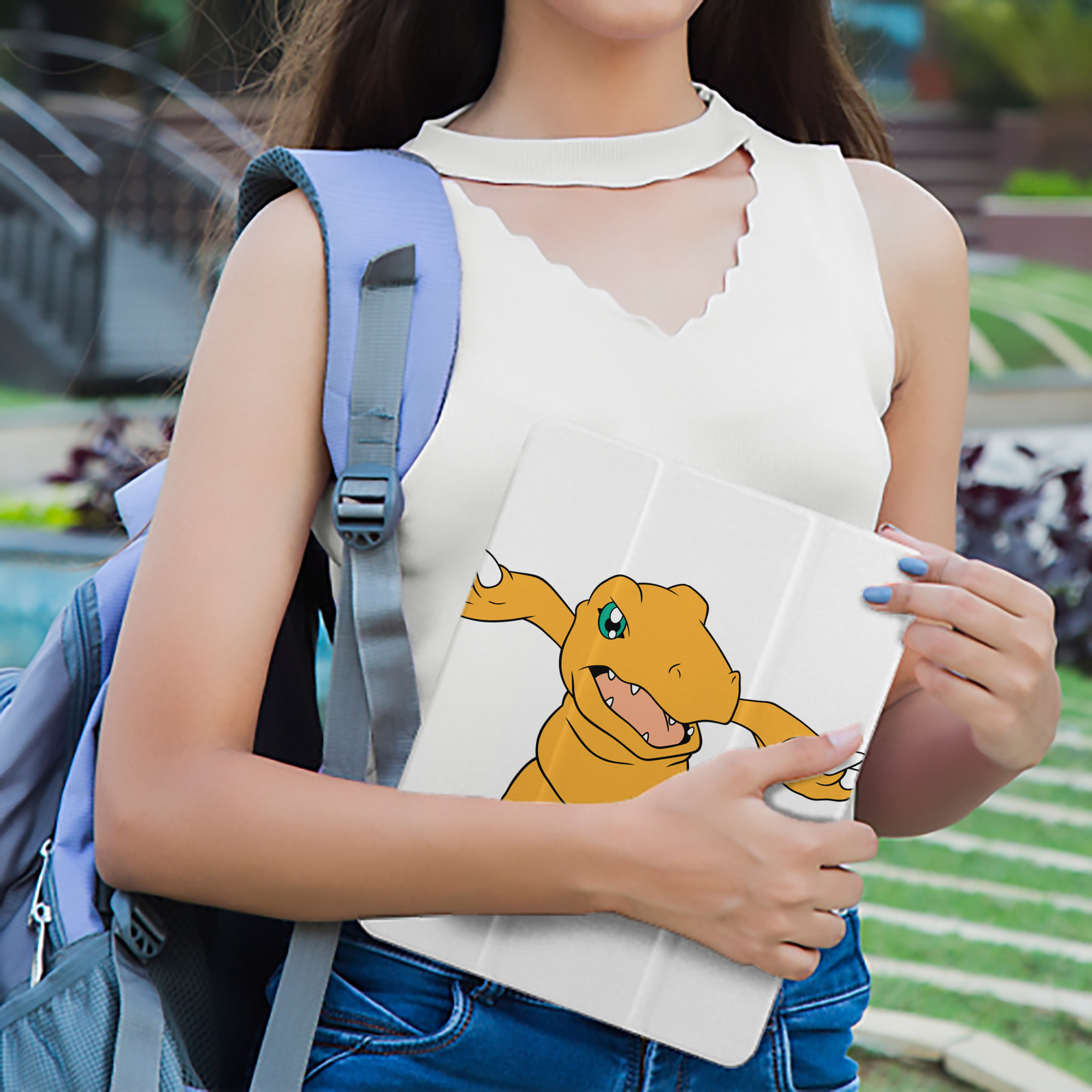 Digimon デジタルモンスター/デジモン IPad ケース ペン収納付き 三つ折りスタンド PUレザー×シリコン 対応機種9.5/10.5/10.9インチ