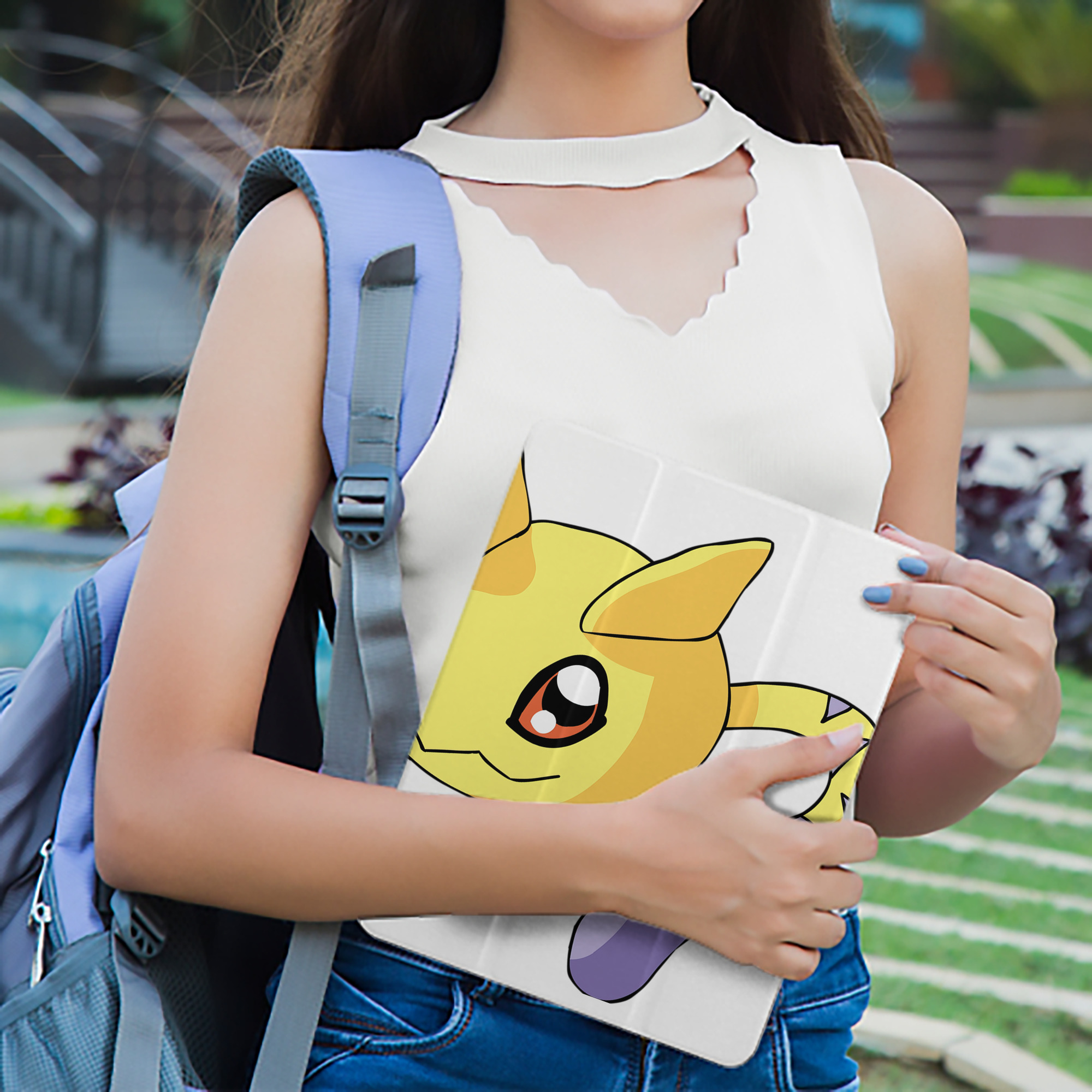 Digimon デジタルモンスター/デジモン IPad ケース ペン収納付き 三つ折りスタンド PUレザー×シリコン 対応機種9.5/10.5/10.9インチ