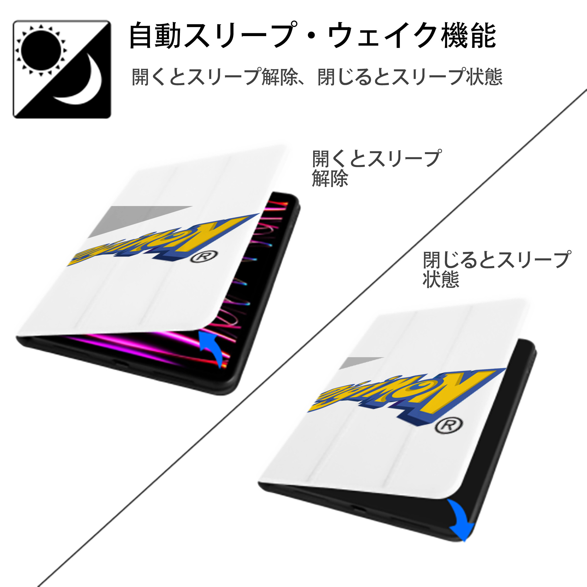 Digimon デジタルモンスター/デジモン IPad ケース ペン収納付き 三つ折りスタンド PUレザー×シリコン 対応機種9.5/10.5/10.9インチ