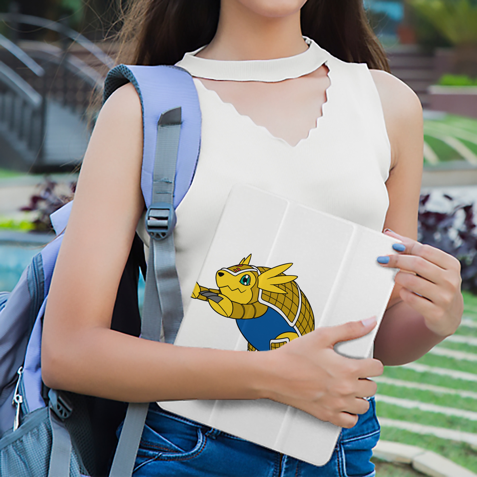 Digimon デジタルモンスター/デジモン IPad ケース ペン収納付き 三つ折りスタンド PUレザー×シリコン 対応機種9.5/10.5/10.9インチ