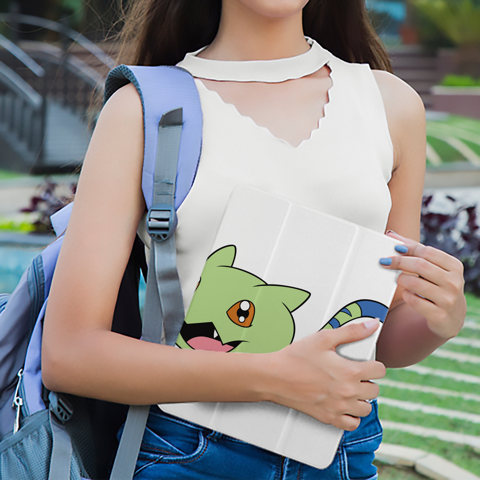 Digimon デジタルモンスター/デジモン IPad ケース ペン収納付き 三つ折りスタンド PUレザー×シリコン 対応機種9.5/10.5/10.9インチ