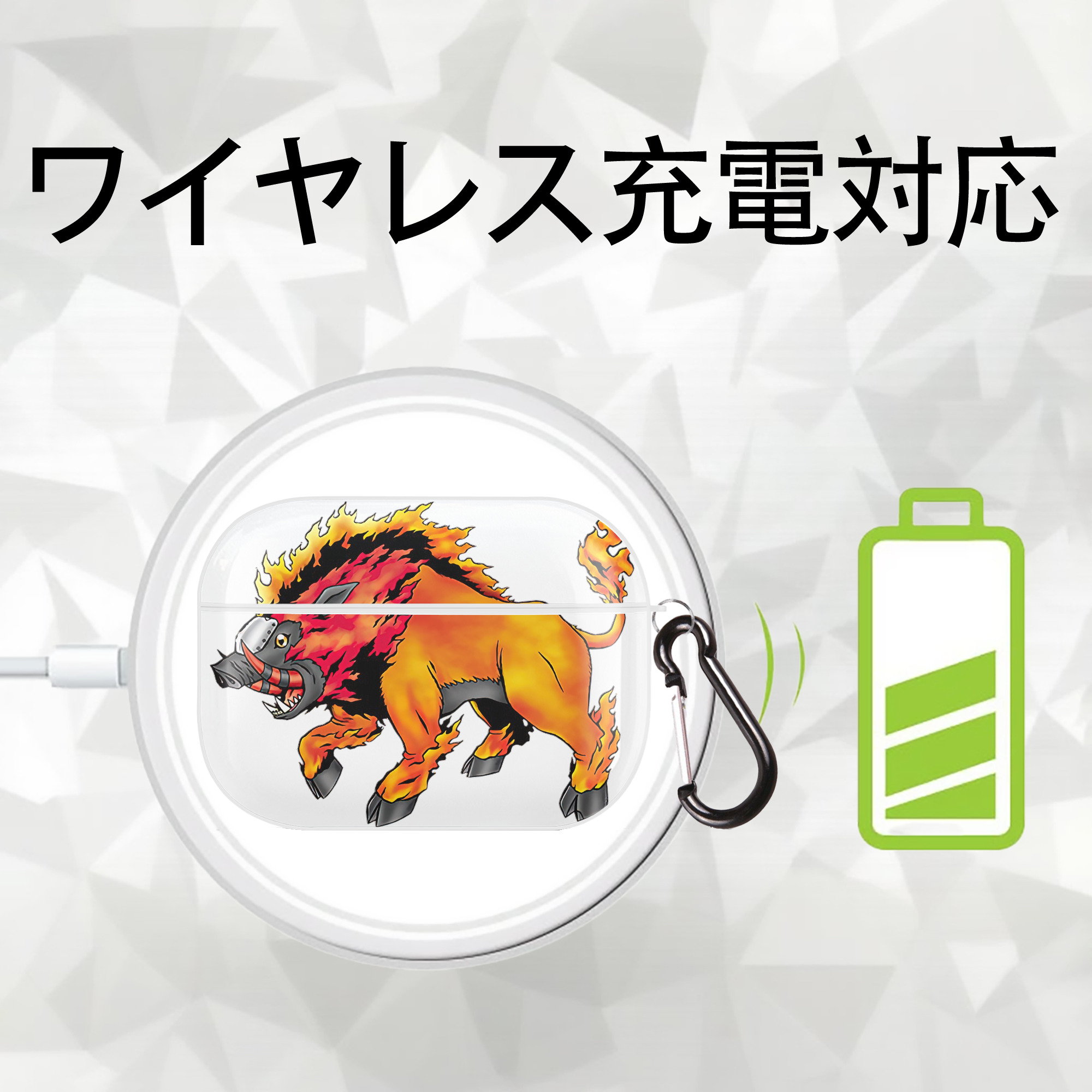 Digimon デジタルモンスター/デジモン 【AirPods Pro用】ハードシェル保護ケース 耐衝撃・防指紋・カラビナ付き商品仕様