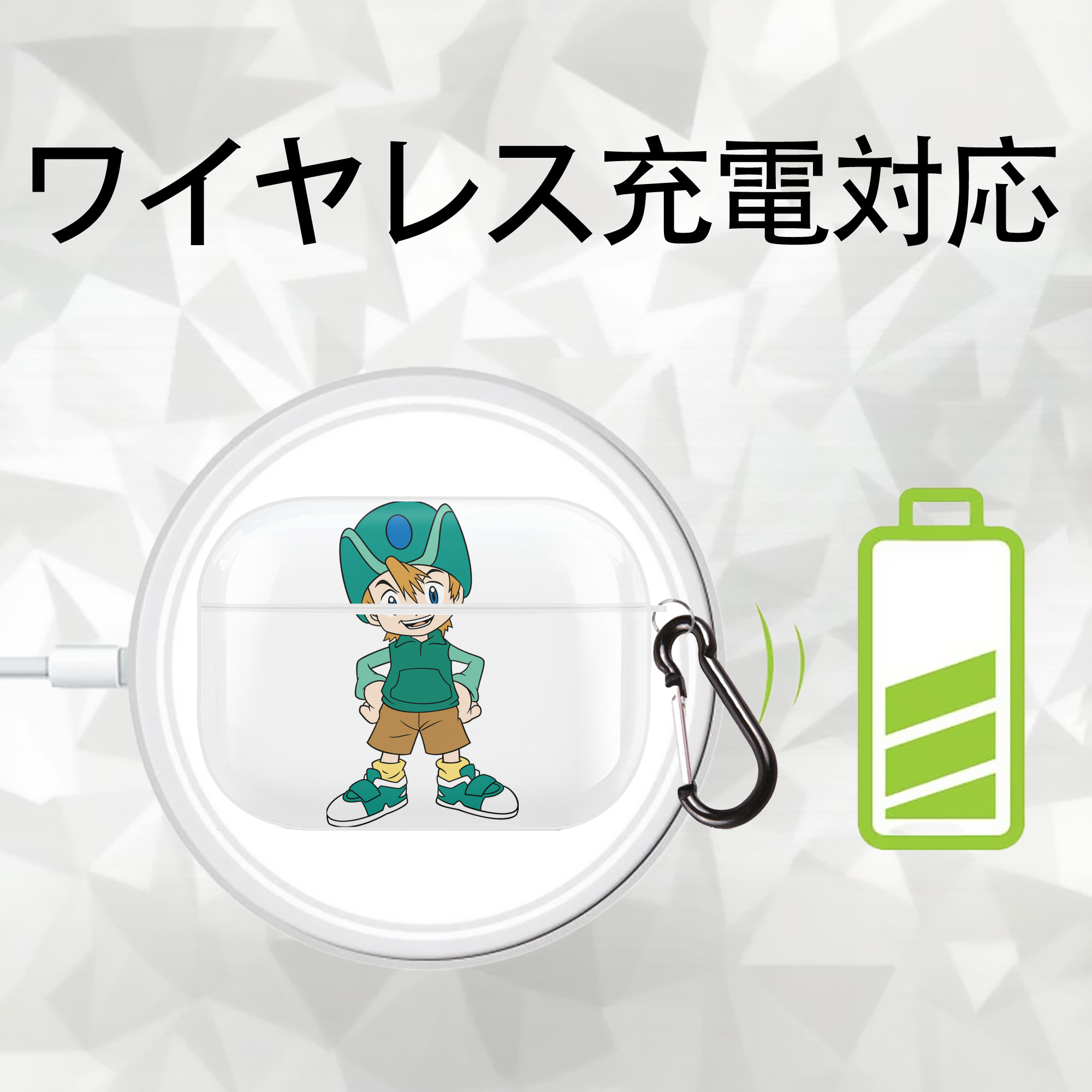 Digimon デジタルモンスター/デジモン 【AirPods Pro用】ハードシェル保護ケース 耐衝撃・防指紋・カラビナ付き商品仕様