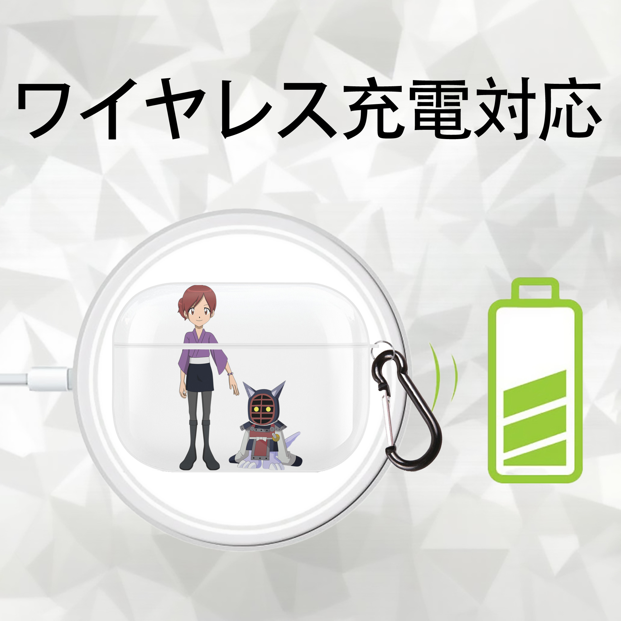 Digimon デジタルモンスター/デジモン 【AirPods Pro用】ハードシェル保護ケース 耐衝撃・防指紋・カラビナ付き商品仕様