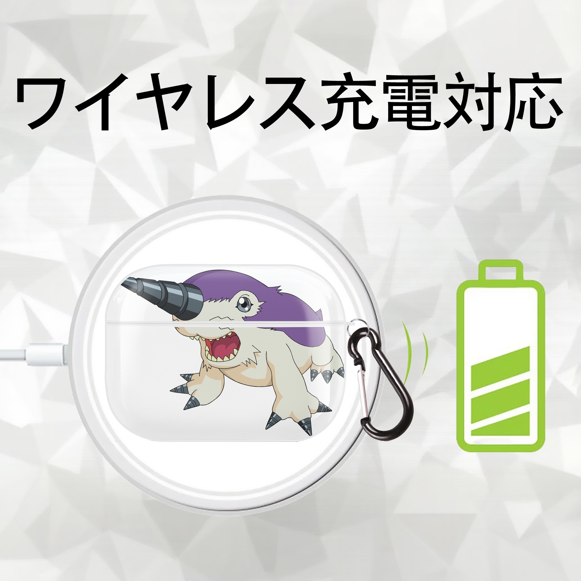 Digimon デジタルモンスター/デジモン 【AirPods Pro用】ハードシェル保護ケース 耐衝撃・防指紋・カラビナ付き商品仕様