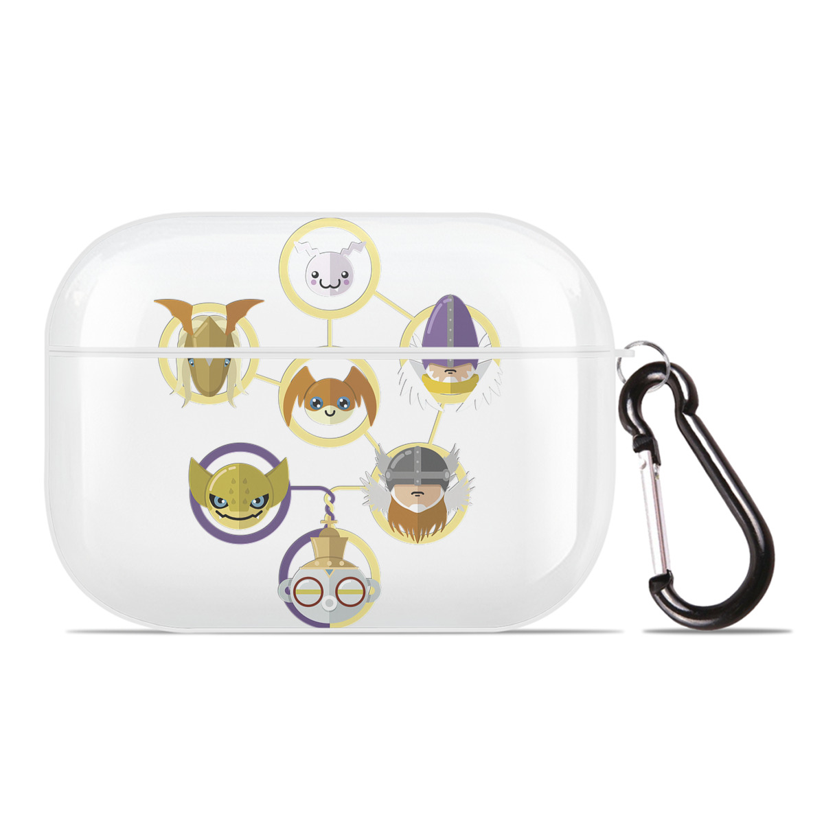 （画像用） Digimon デジタルモンスター/デジモン 【AirPods Pro用】ハードシェル保護ケース 耐衝撃・防指紋・カラビナ付き商品仕様