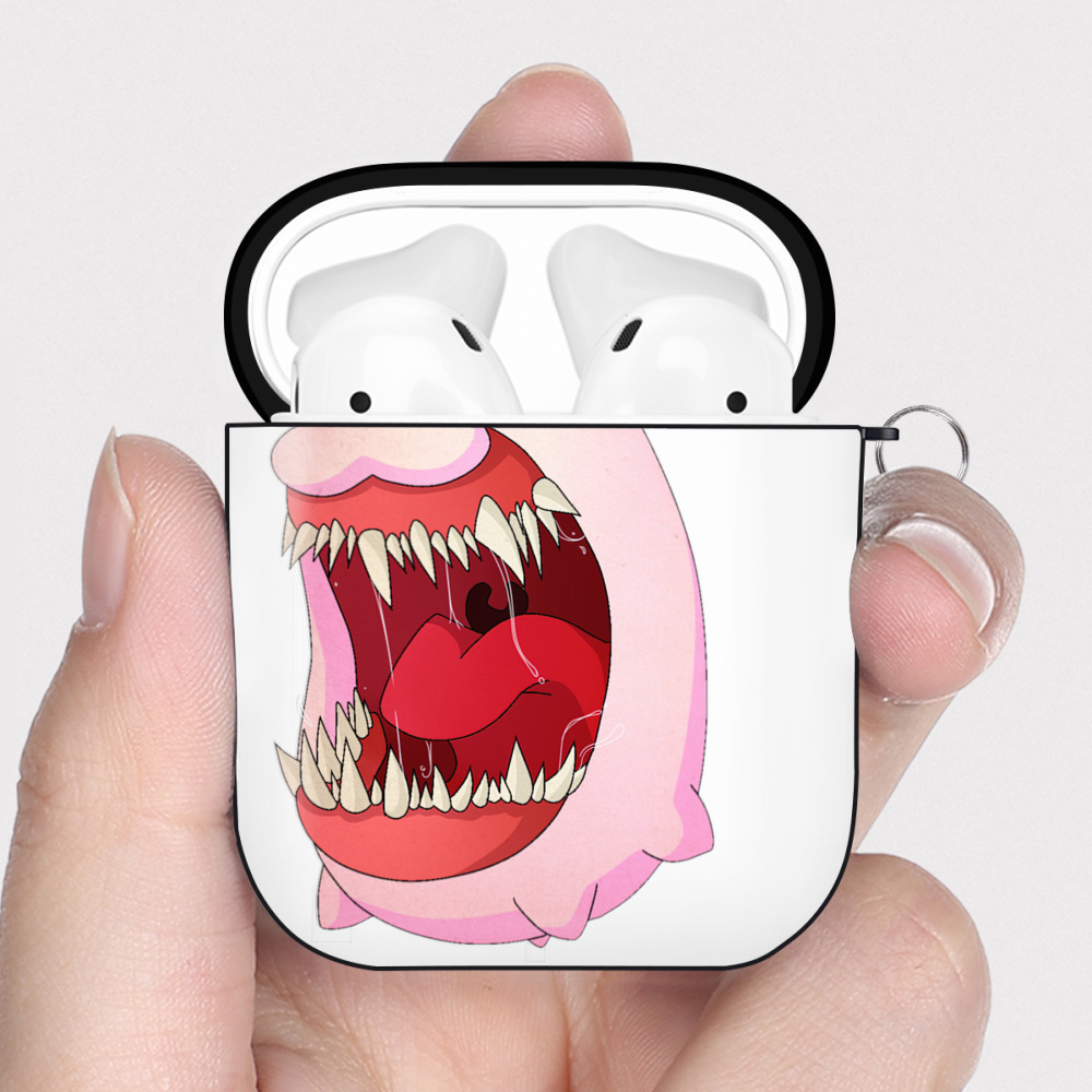 （画像用） Digimon デジタルモンスター/デジモン AirPods 第2世代保護ケース ハードシェル ブラック 耐衝撃・防指紋・カラビナ付き