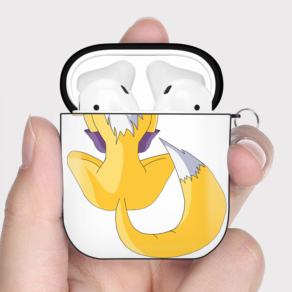 （画像用） Digimon デジタルモンスター/デジモン AirPods 第2世代保護ケース ハードシェル ブラック 耐衝撃・防指紋・カラビナ付き