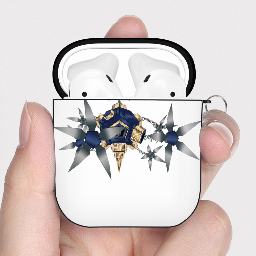 （画像用） Digimon デジタルモンスター/デジモン AirPods 第2世代保護ケース ハードシェル ブラック 耐衝撃・防指紋・カラビナ付き