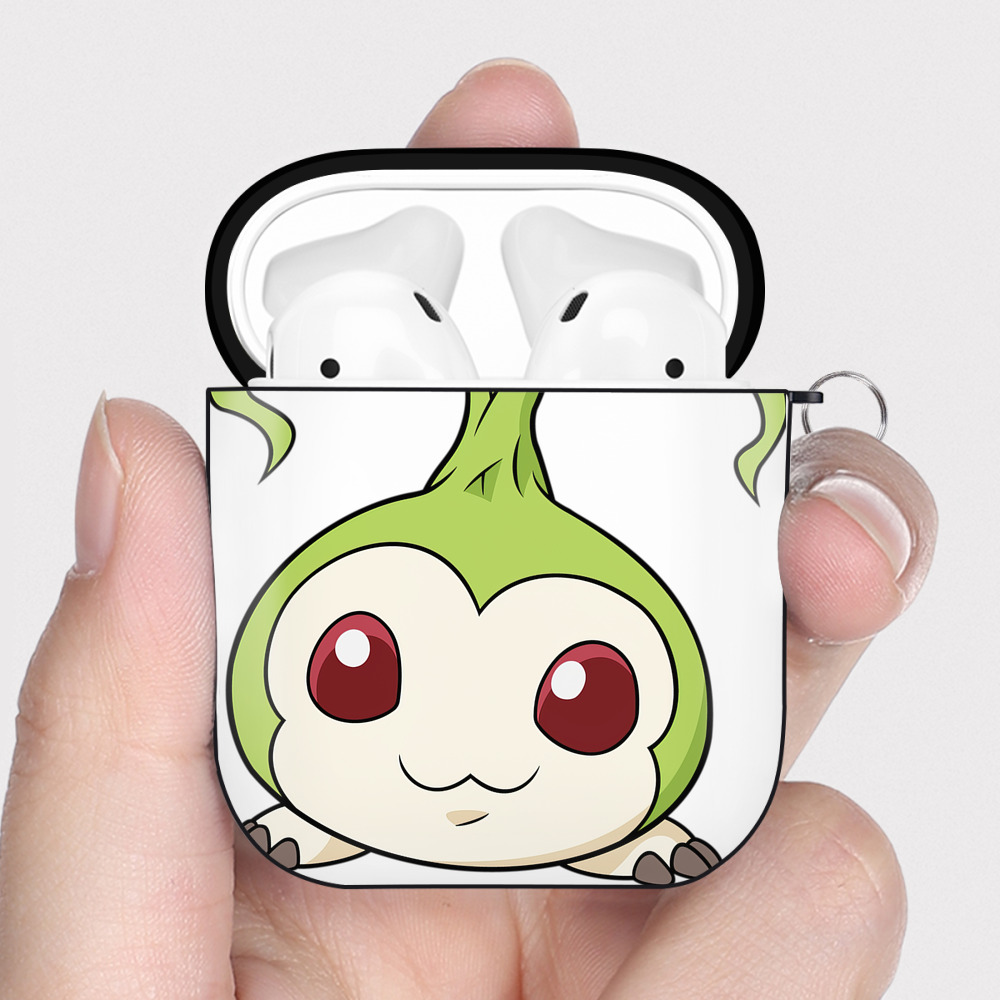 （画像用） Digimon デジタルモンスター/デジモン AirPods 第2世代保護ケース ハードシェル ブラック 耐衝撃・防指紋・カラビナ付き