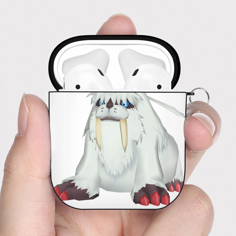 （画像用） Digimon デジタルモンスター/デジモン AirPods 第2世代保護ケース ハードシェル ブラック 耐衝撃・防指紋・カラビナ付き