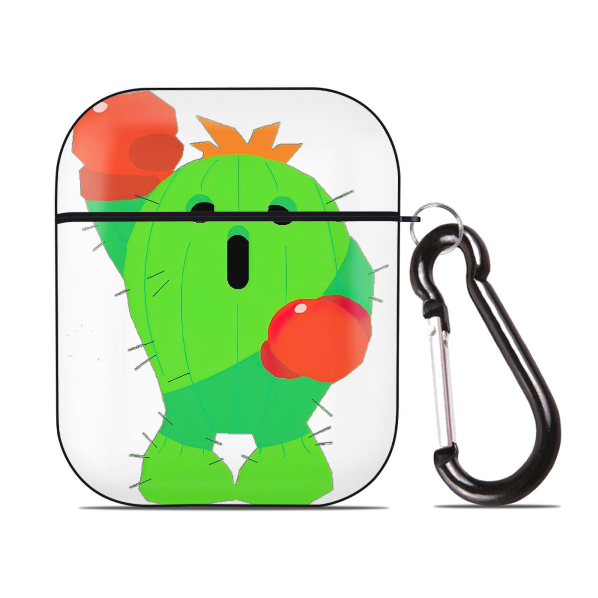 （画像用） Digimon デジタルモンスター/デジモン AirPods 第2世代保護ケース ハードシェル ブラック 耐衝撃・防指紋・カラビナ付き