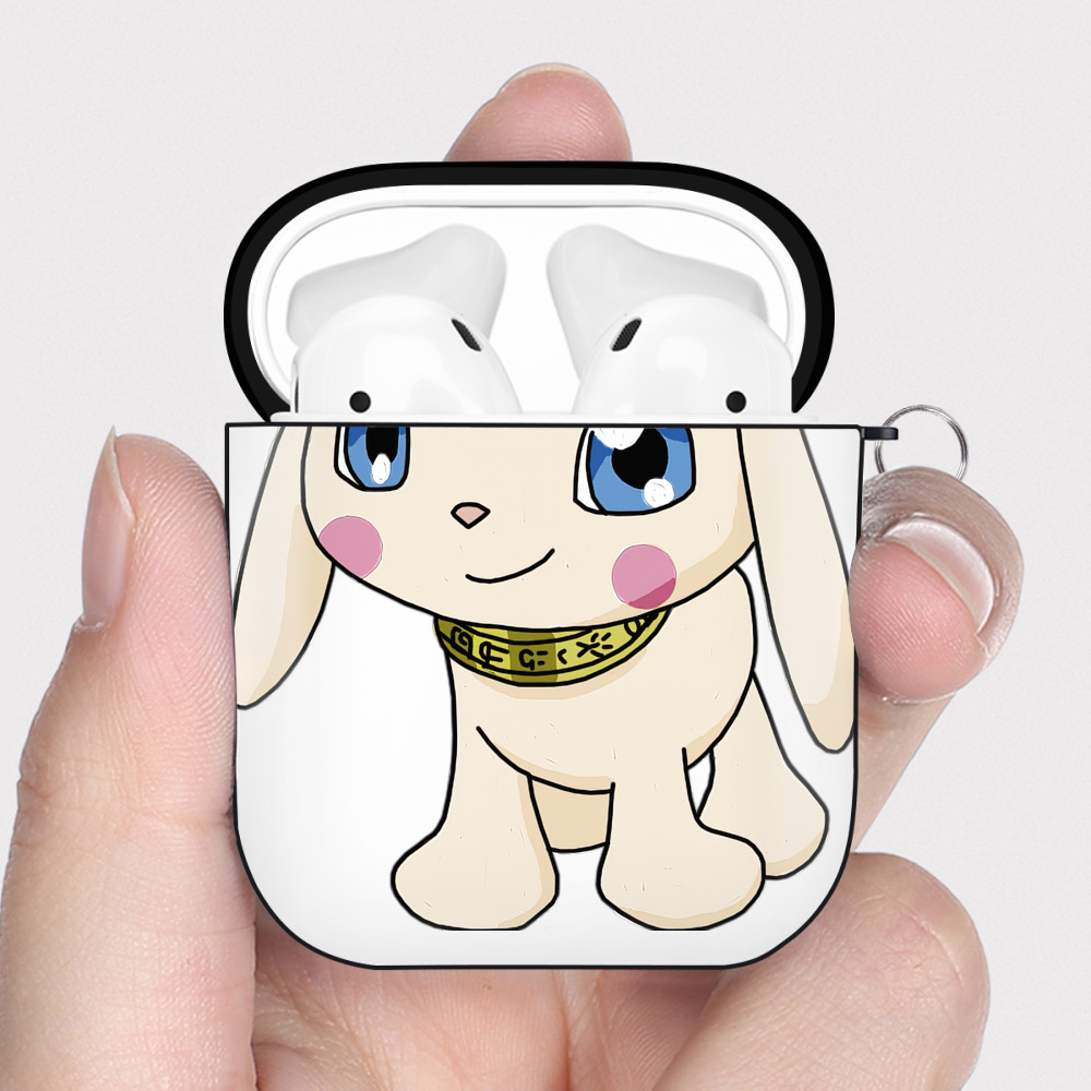 （画像用） Digimon デジタルモンスター/デジモン AirPods 第2世代保護ケース ハードシェル ブラック 耐衝撃・防指紋・カラビナ付き