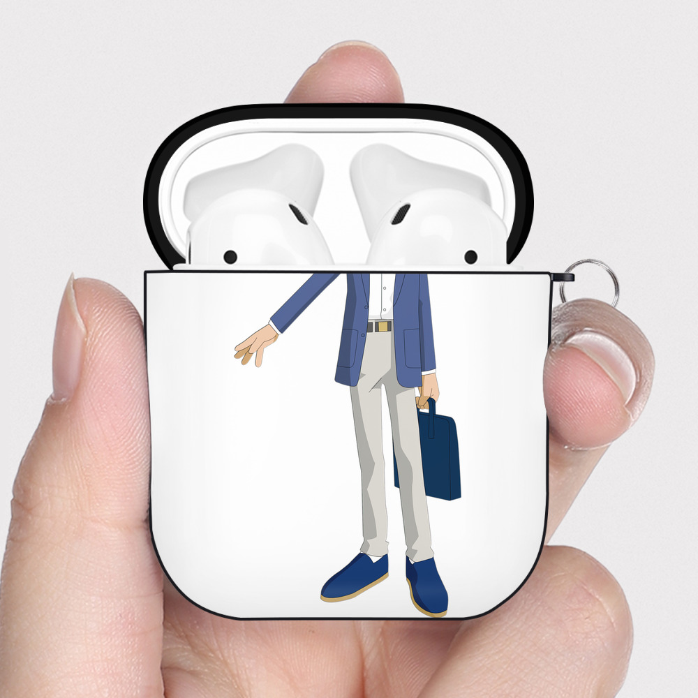 （画像用） Digimon デジタルモンスター/デジモン AirPods 第2世代保護ケース ハードシェル ブラック 耐衝撃・防指紋・カラビナ付き