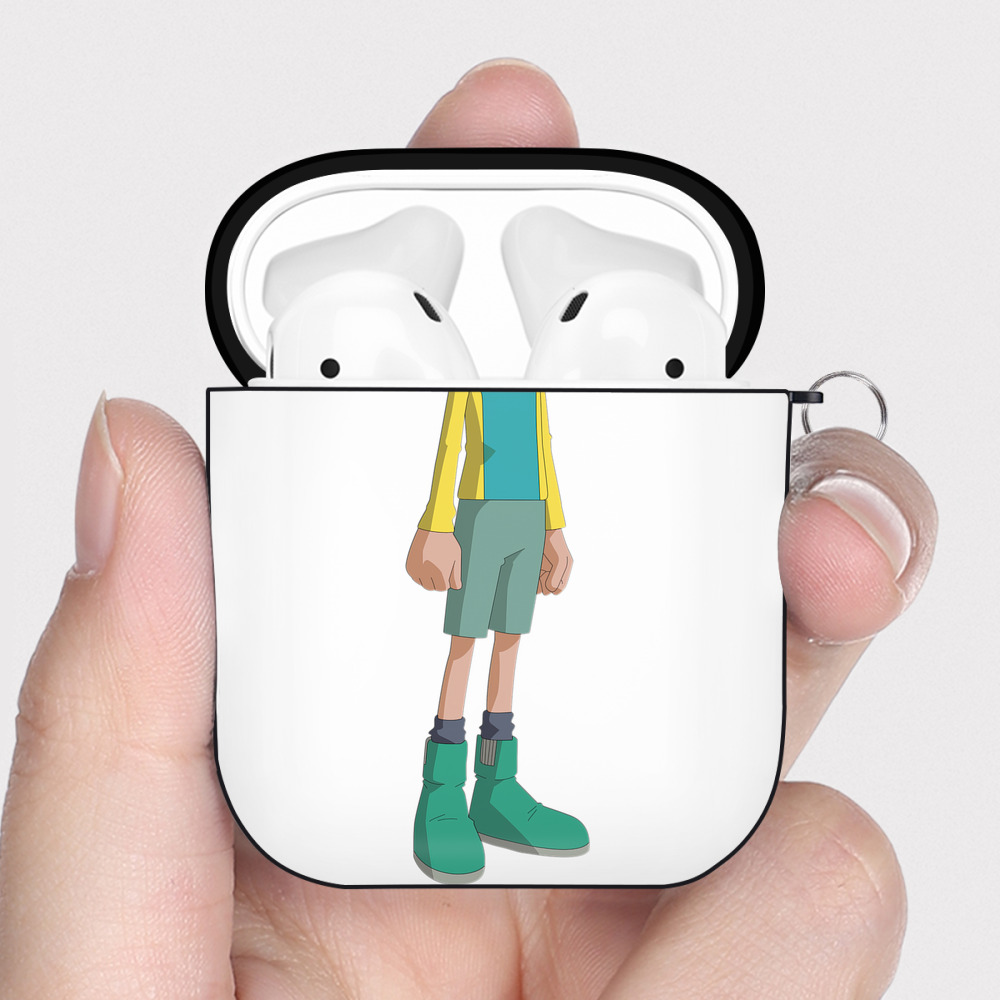 （画像用） Digimon デジタルモンスター/デジモン AirPods 第2世代保護ケース ハードシェル ブラック 耐衝撃・防指紋・カラビナ付き