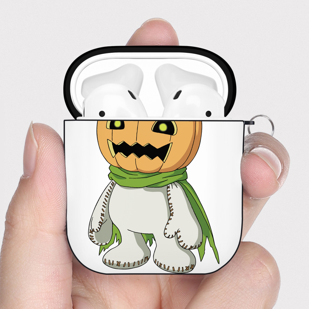 （画像用） Digimon デジタルモンスター/デジモン AirPods 第2世代保護ケース ハードシェル ブラック 耐衝撃・防指紋・カラビナ付き